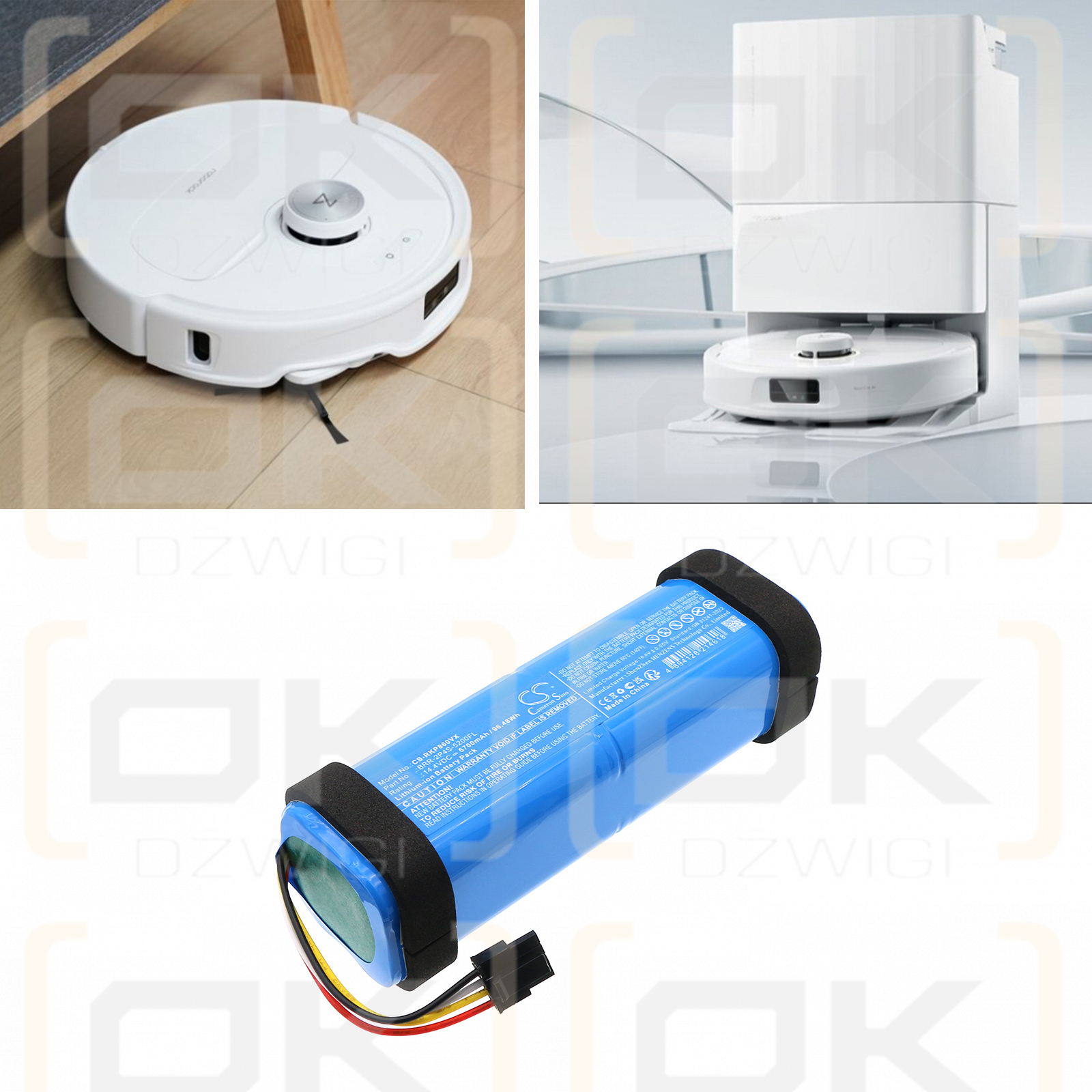 Roborock Q5+ / BRR-2P4S-5200FL 6700mAh Li-ion 14.4V (Cameron Sino)