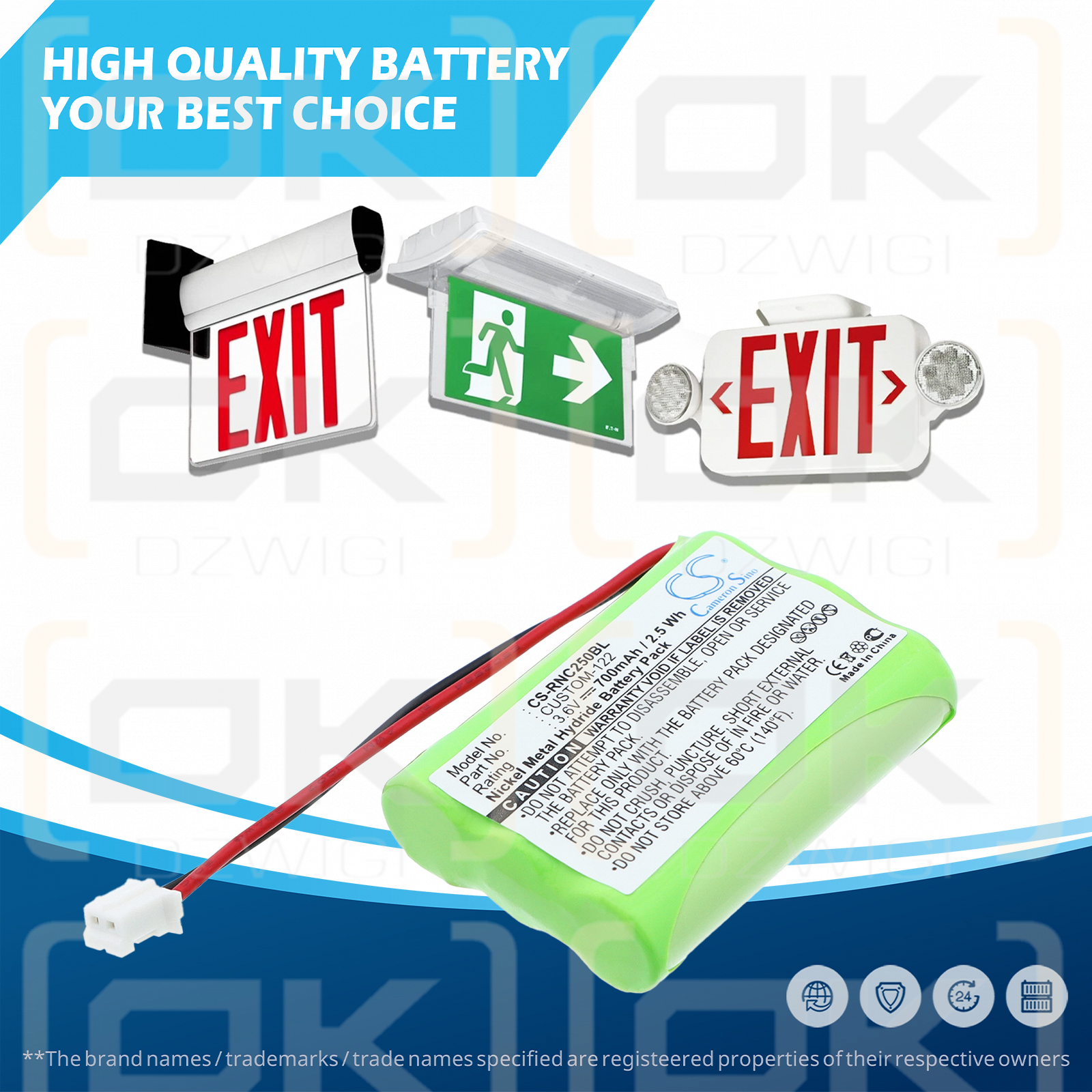 Resistacap Inc N250AAAF3WL / CUSTOM-122 700 mAh Ni-MH 3.6 V (Cameron Sino)