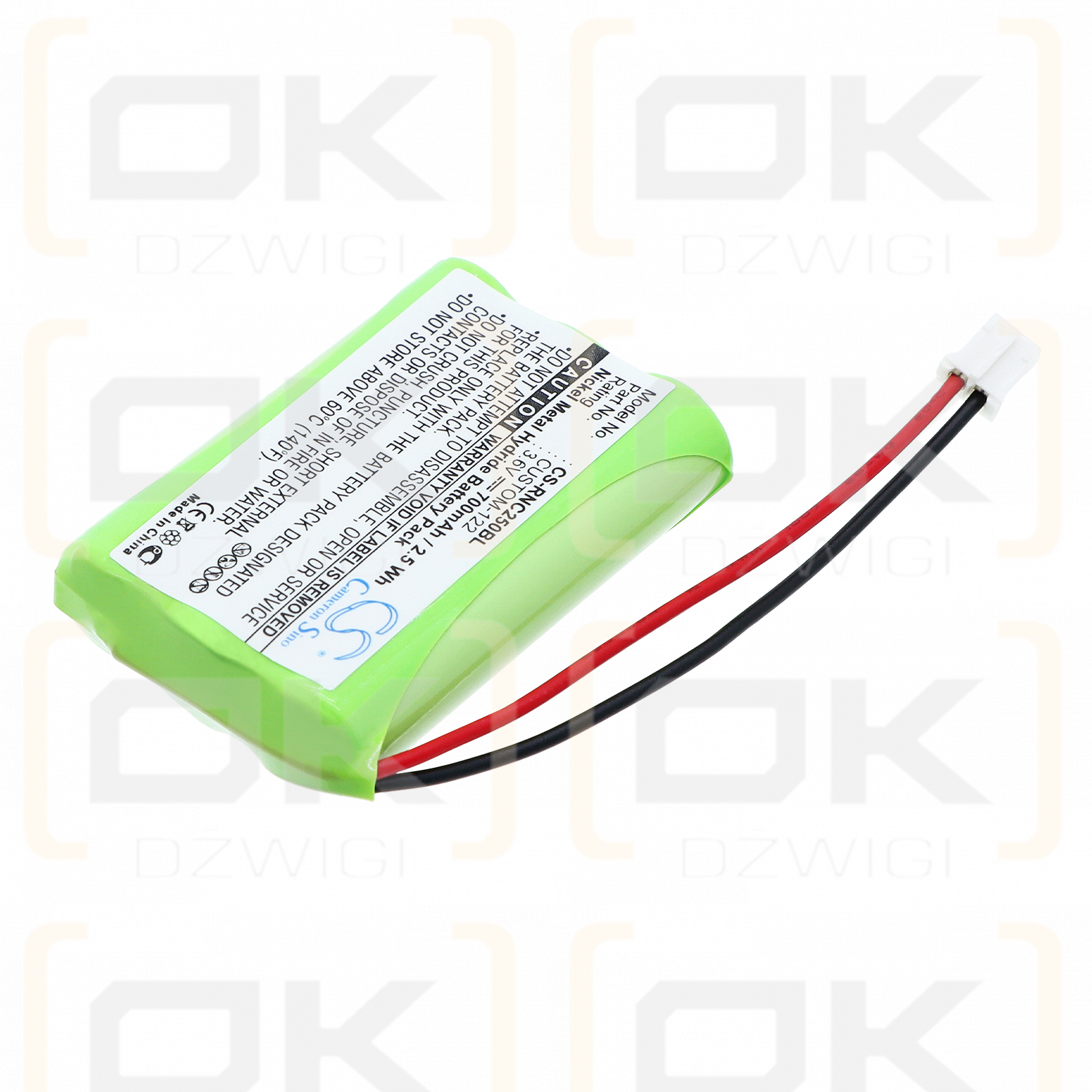 Resistacap Inc N250AAAF3WL / CUSTOM-122 700 mAh Ni-MH 3.6 V (Cameron Sino)