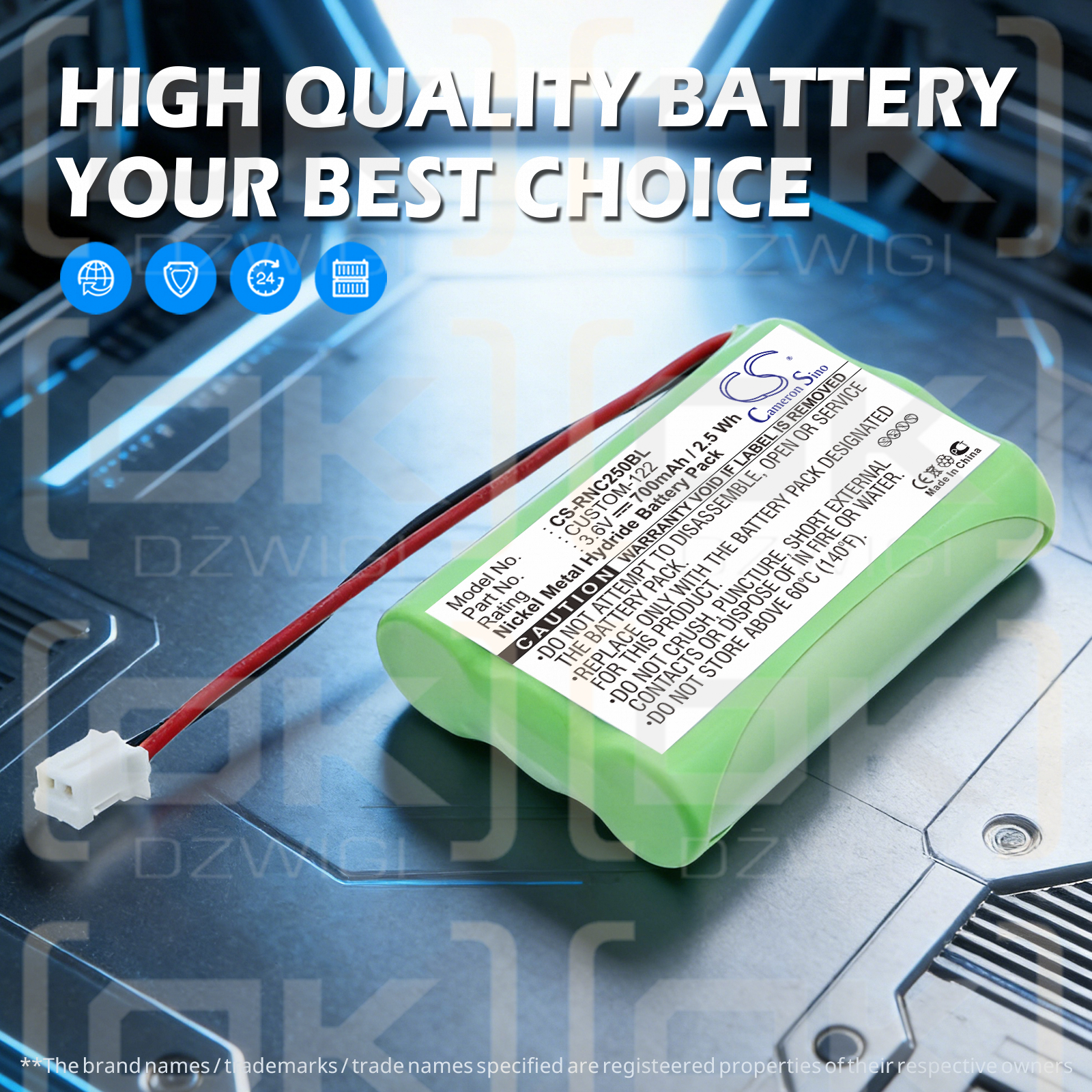 Resistacap Inc N250AAAF3WL / CUSTOM-122 700 mAh Ni-MH 3.6 V (Cameron Sino)