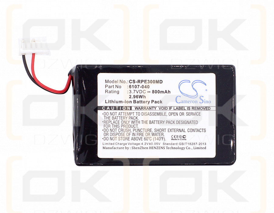 Pipeta Rainin 20-200uL / 6107-040 800mAh Li-ion 3.7V (Cameron Sino)