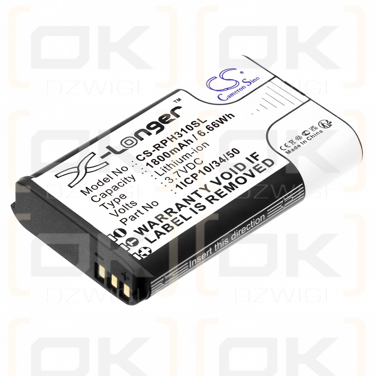 Rotronic HygroPalm HP7-2 / 1ICP10/34/50 1800mAh Li-ion 3.7V (Cameron Sino)