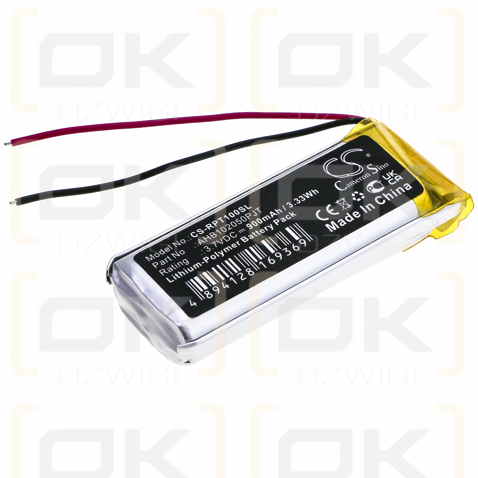 RAPOO Ti100 / AHB102050PJT 900 mAh Li-Polymer 3,7 V (Cameron Sino)