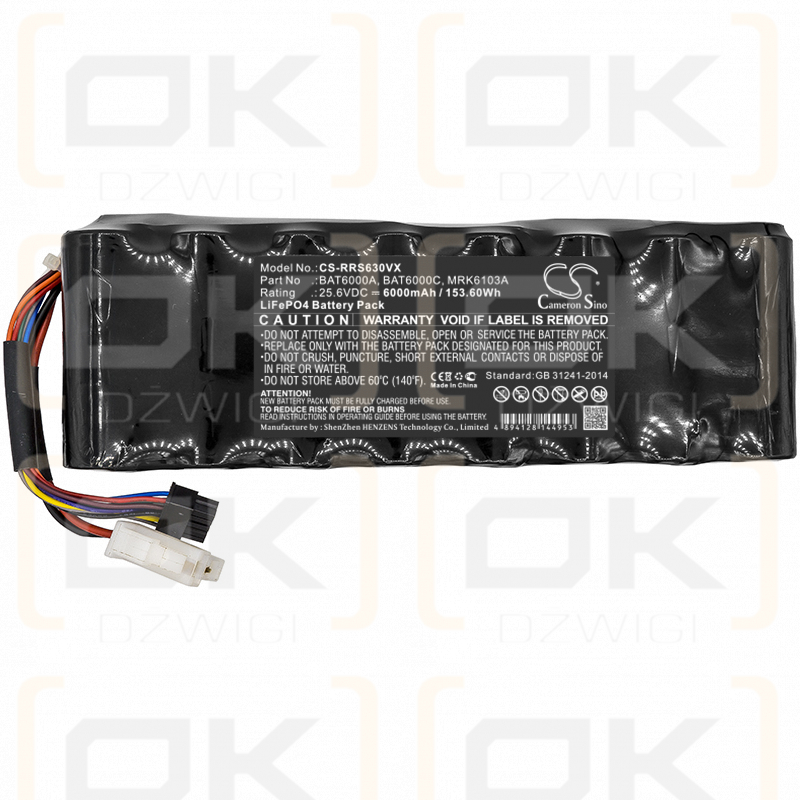 Wolf Garten / BAT6001B 6000mAh LiFePO4 25.6V (Cameron Sino)