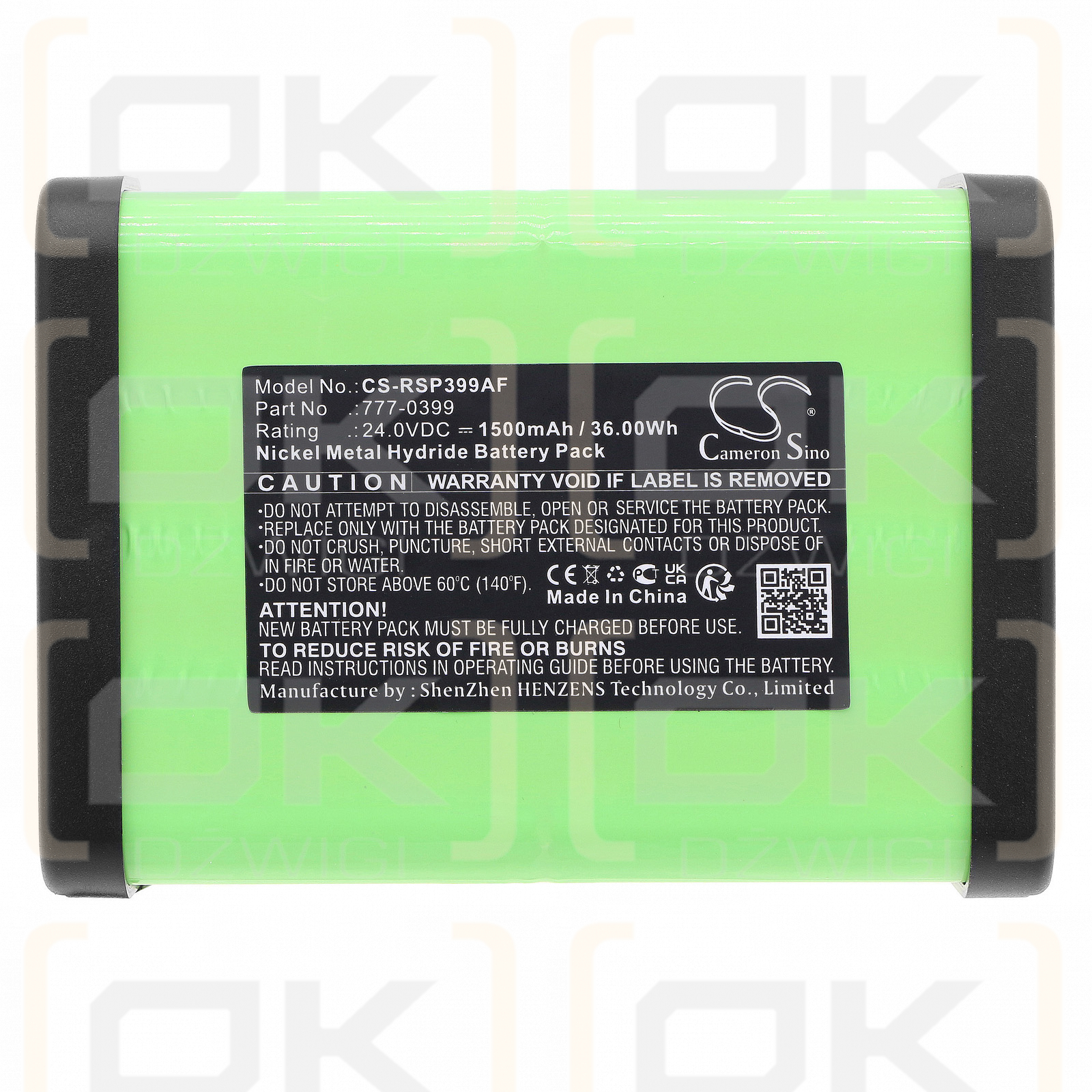 RS Pro 777-0399 1500mAh Ni-MH 24.0V (Cameron Sino)