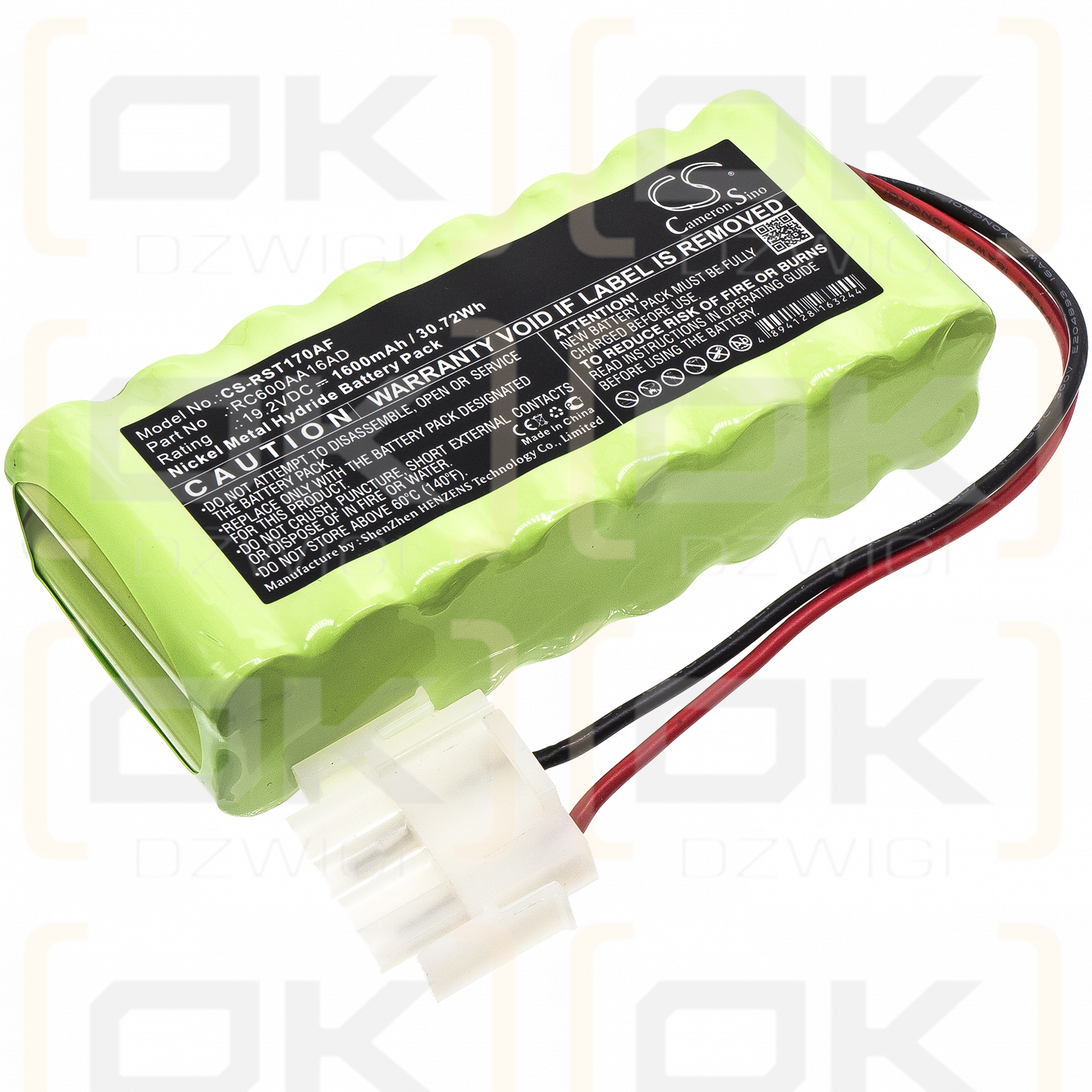 Record Agtatec 1866-1 / RC600AA16AD 1600mAh Ni-MH 19.2V (Cameron Sino)