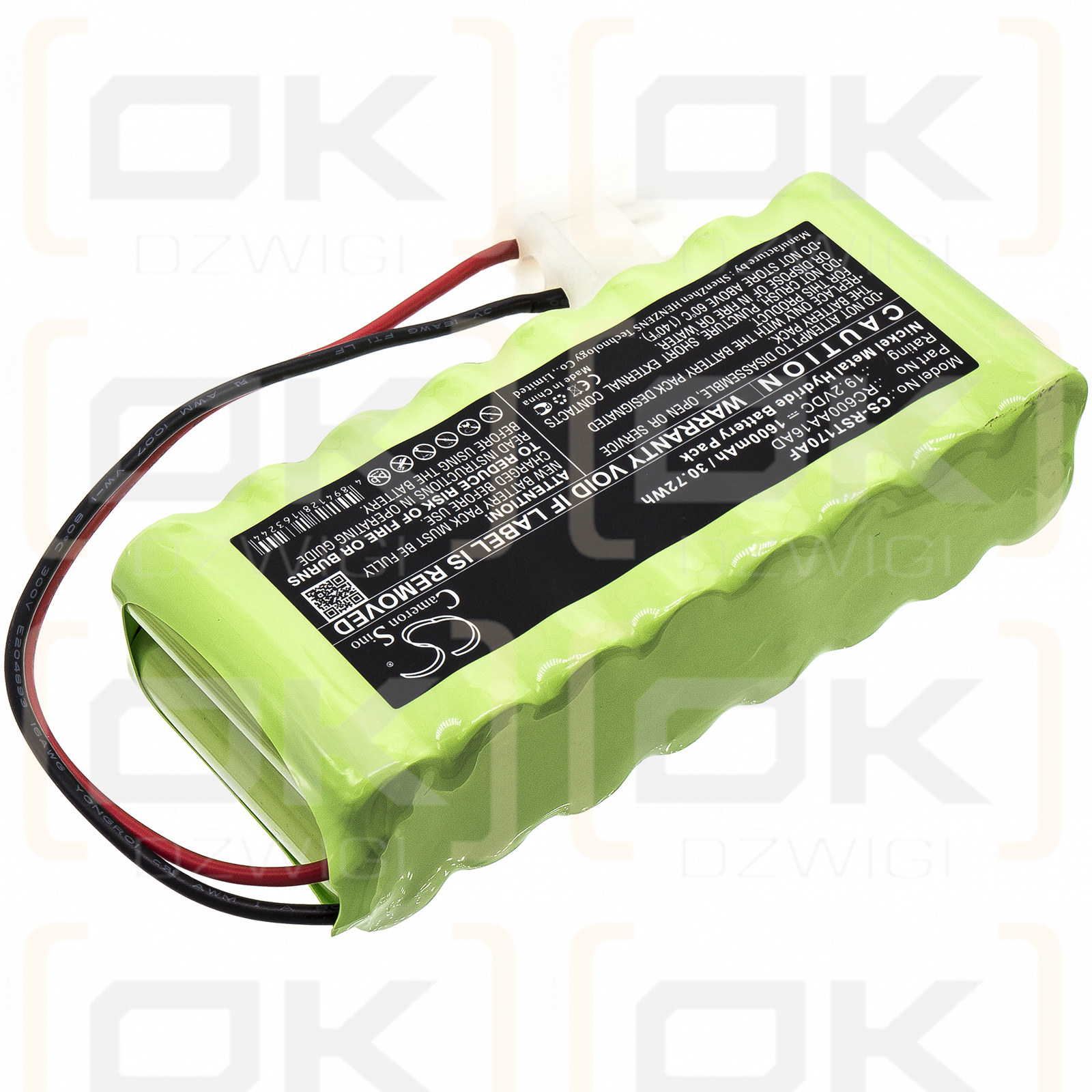 Record Agtatec 1866-1 / RC600AA16AD 1600mAh Ni-MH 19.2V (Cameron Sino)