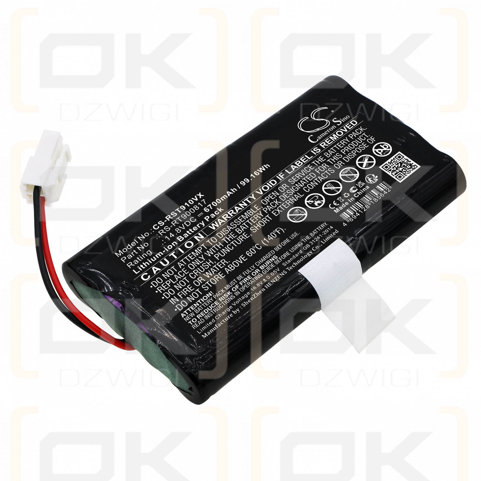 Rowenta RR8155WH / RS-RT900817 6700mAh Li-ion 14.8V (Cameron Sino)