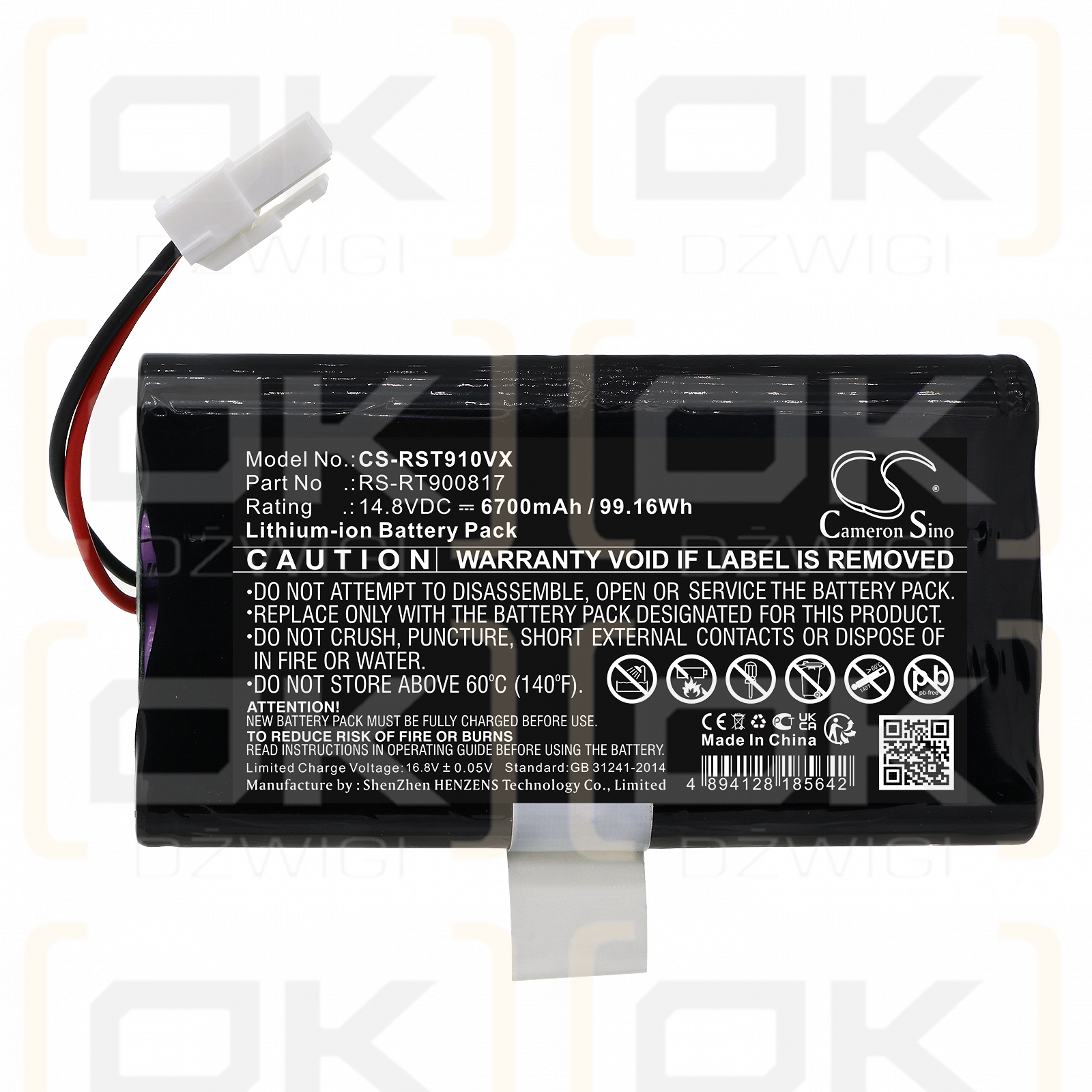 Rowenta RR8155WH / RS-RT900817 6700mAh Li-ion 14.8V (Cameron Sino)