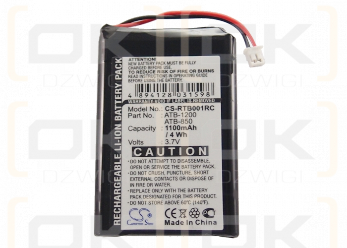 RTI T3 / ATB-1200 1100mAh Li-ion 3.7V (Cameron Sino)