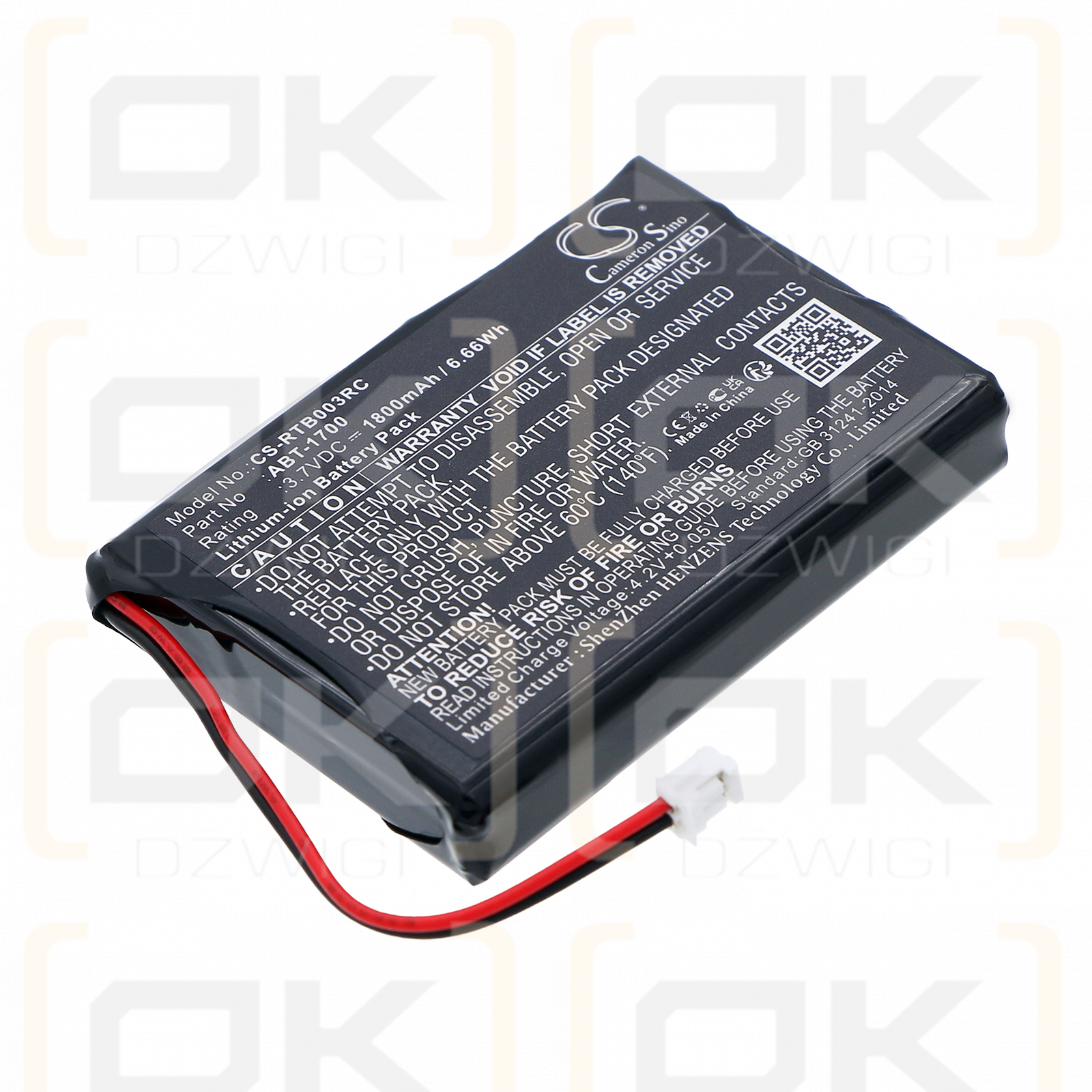 RTI T3-V+ / ATB-1700 1800 мАч Литий-ионный 3,7 В (Cameron Sino)
