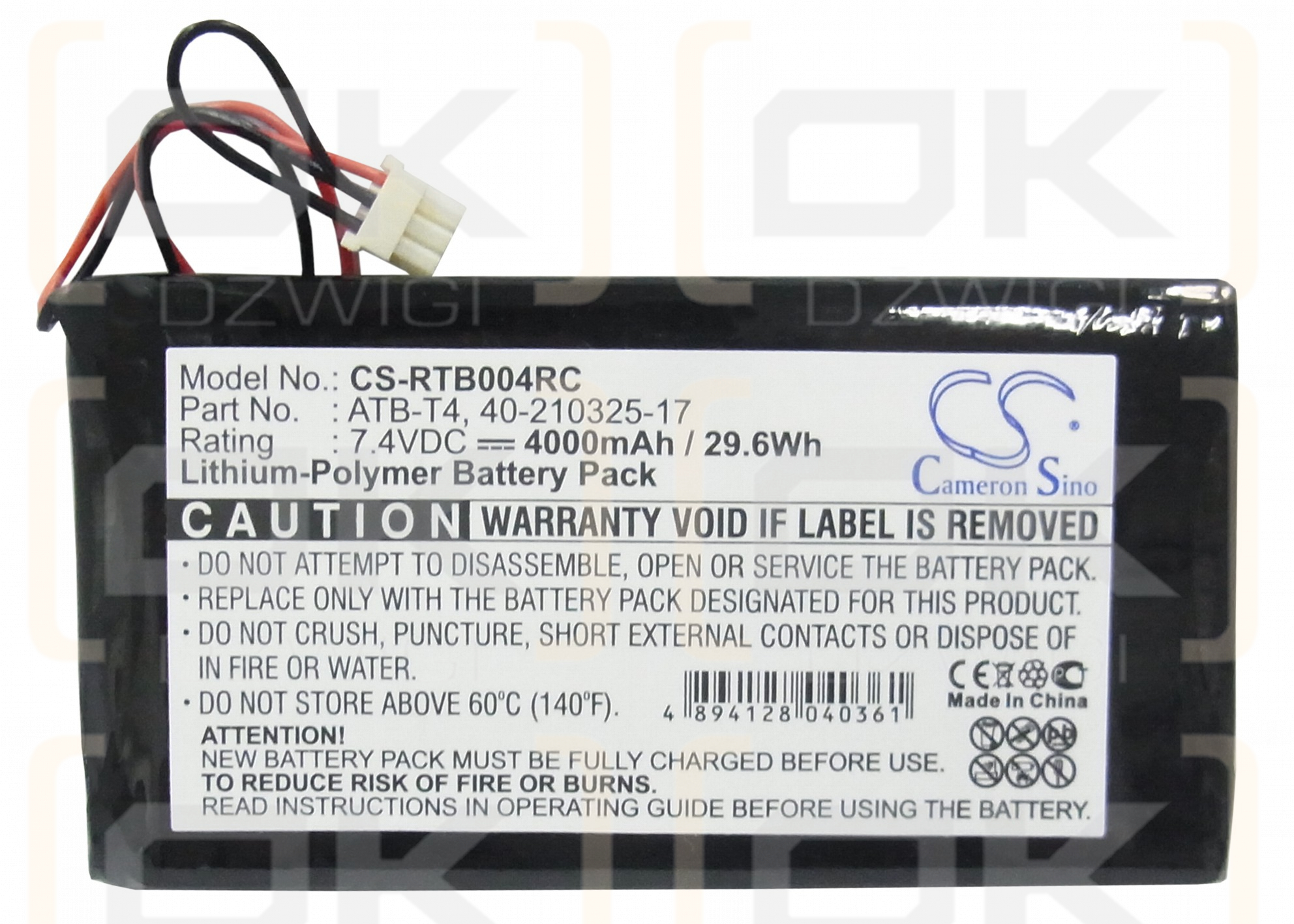 RTI Zig Bee / ATB-T4 4000mAh Li-Polymer 7.4V (Cameron Sino)