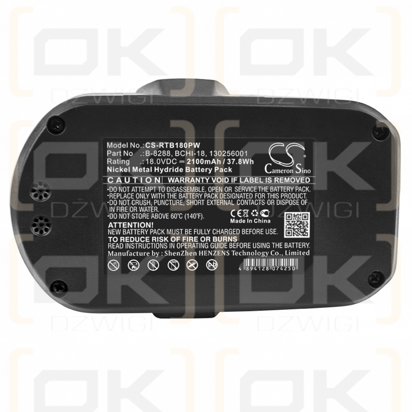 Ryobi CDL1802P4 / B-8288 2100mAh Ni-MH 18.0V (Cameron Sino)