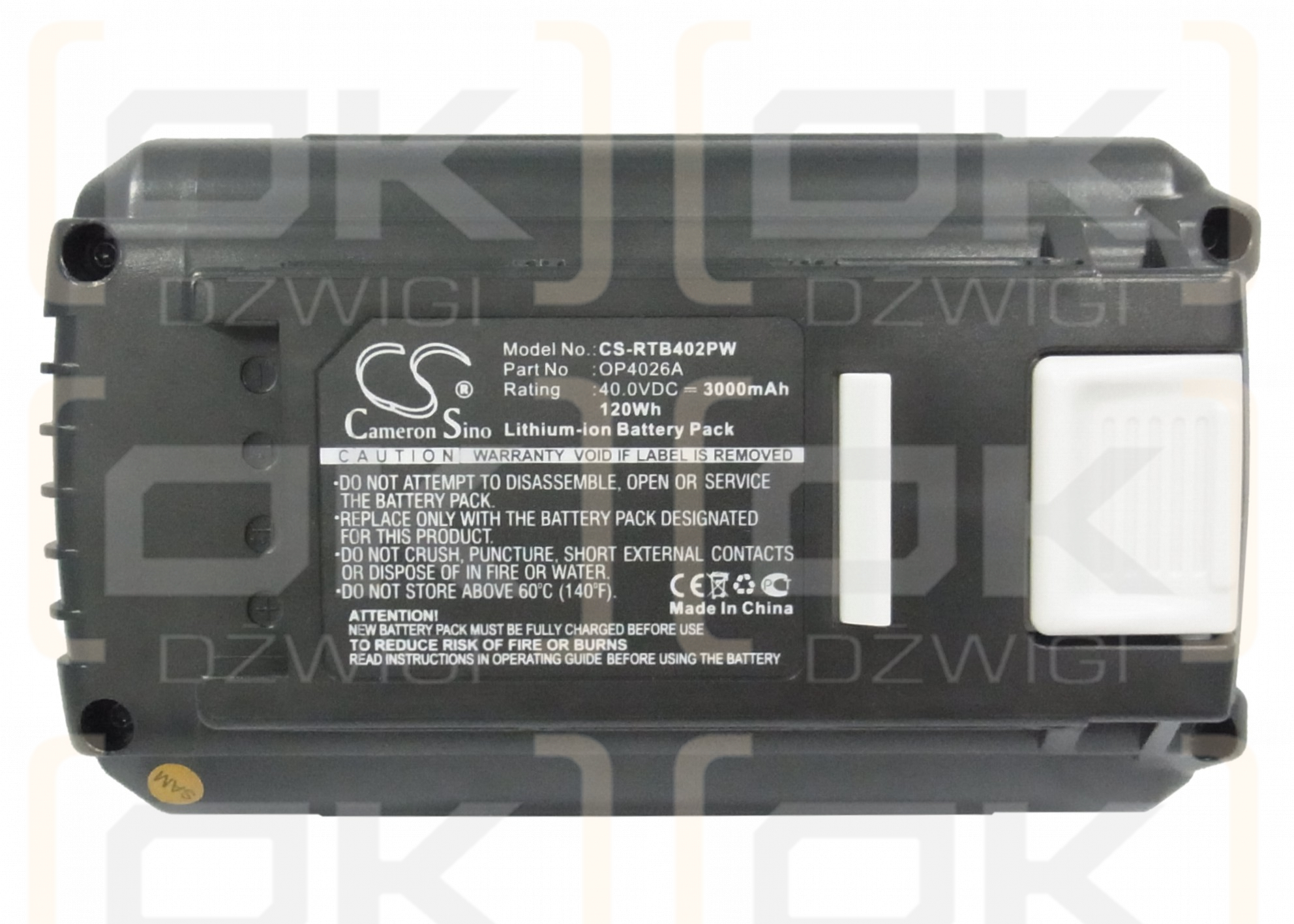 Ryobi RY40502 / OP4026A 3000 mAh Li-Ion 40,0 V (Cameron Sino)