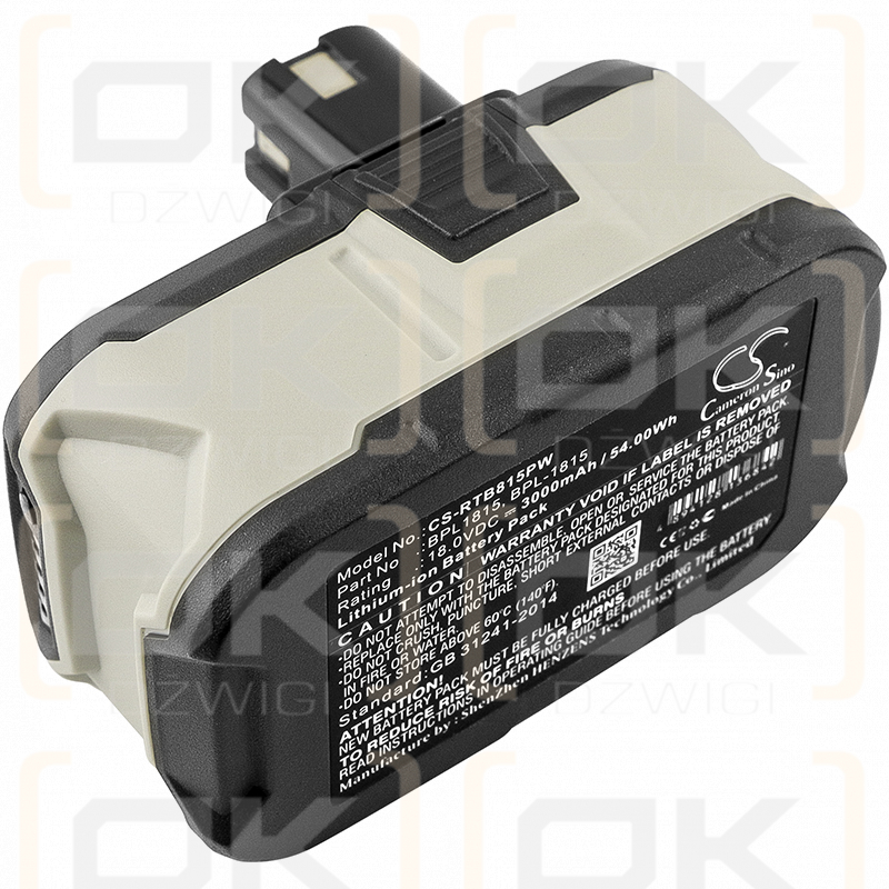 Ryobi P718K / BPL1815 3000 mAh Li-Ion 18,0 V (Cameron Sino)