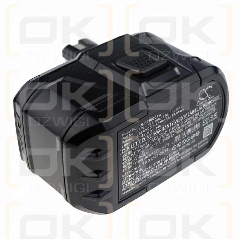 Ryobi P718 / BPL-1815 4500 mAh Li-Ion 18,0 V (Cameron Sino)