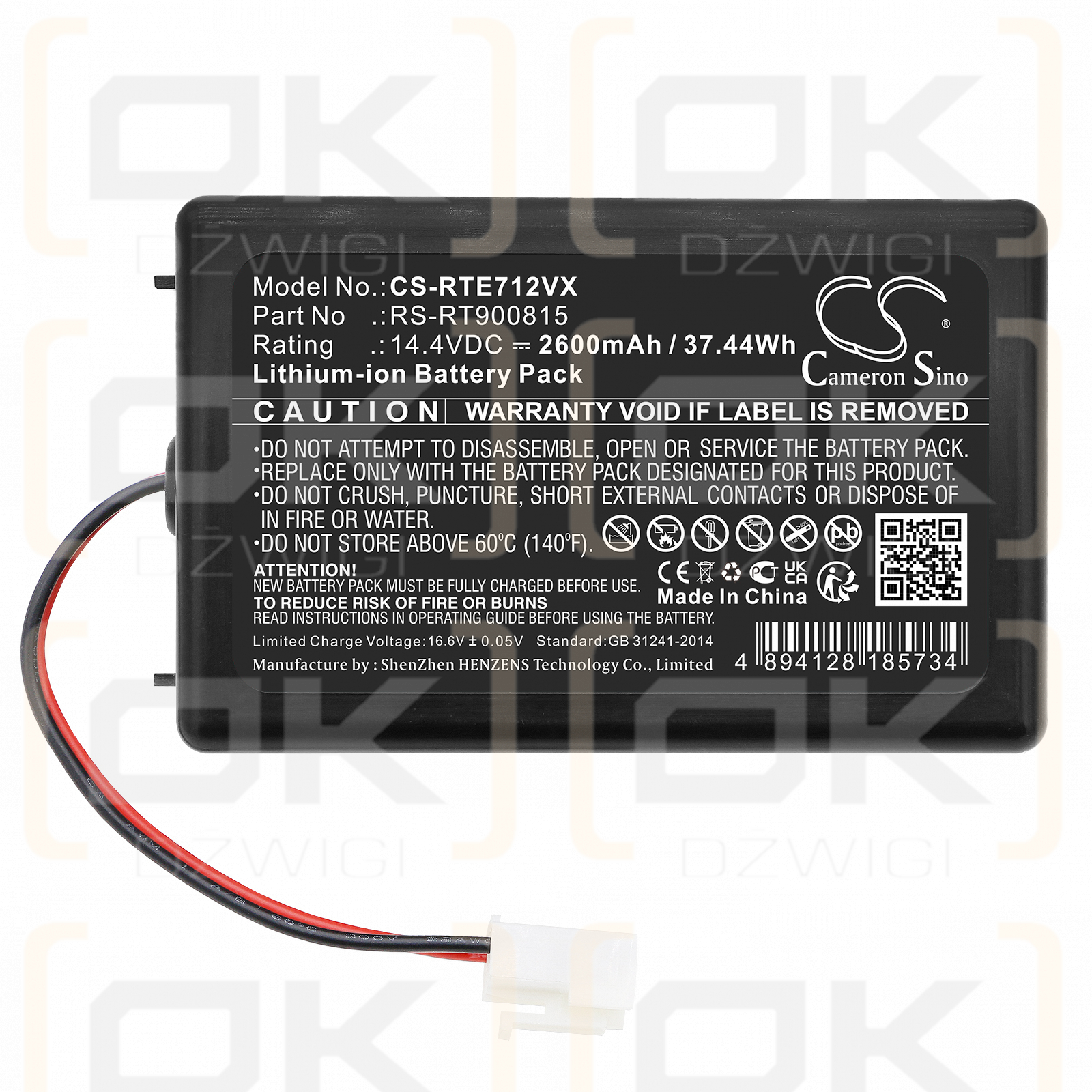 Rowenta Smart Force Extreme RR7133 / RS-RT900815 2600mAh Li-ion 14.4V (Cameron Sino)