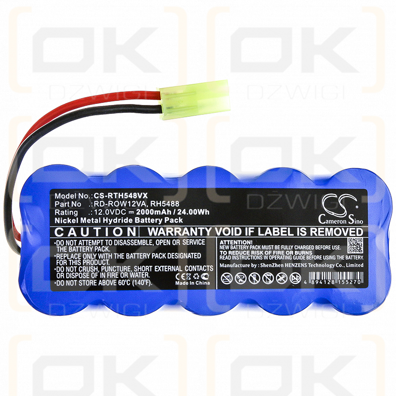 Rowenta RH846301/9A0 / RD-ROW12VA 2000 mAh Ni-MH 12,0 V (Cameron Sino)