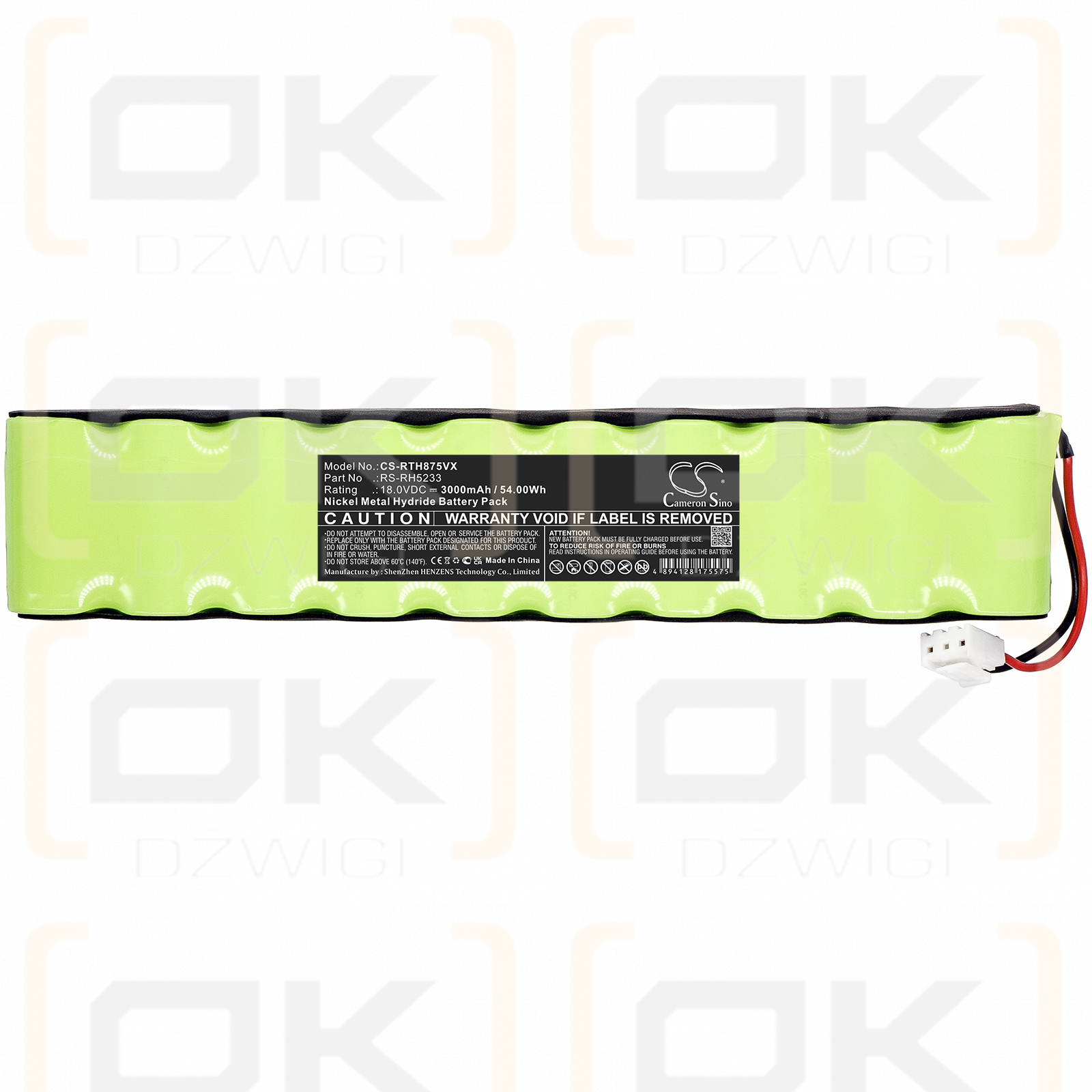 Rowenta RH8758WL/9A0 / RS-RH5233 3000mAh Ni-MH 18.0V (Cameron Sino)