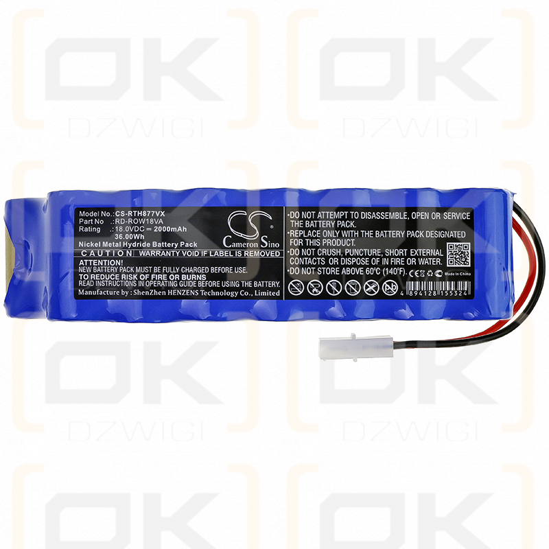 Rowenta RH8771 / RD-ROW18VA 2000mAh Ni-MH 18.0V (Cameron Sino)