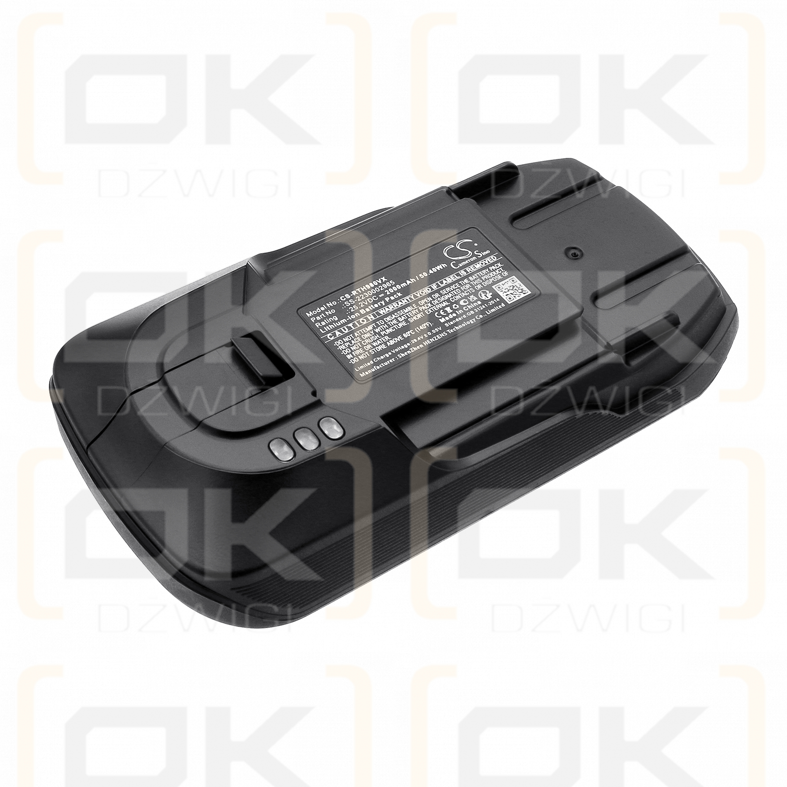 Replacement battery for Rowenta RH98COWO/4Q2 / SS-2230002965 2000 mAh Li-ion 25.2 V (Cameron Sino)