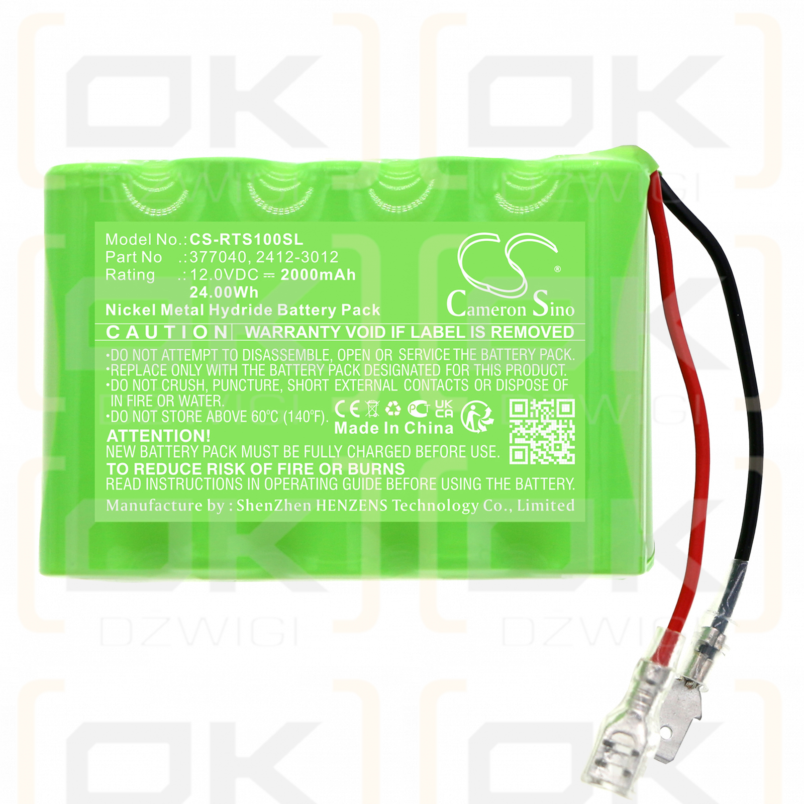 Roto RotoMatic DS1000 / 377040 2000mAh Ni-MH 12.0V (Cameron Sino)