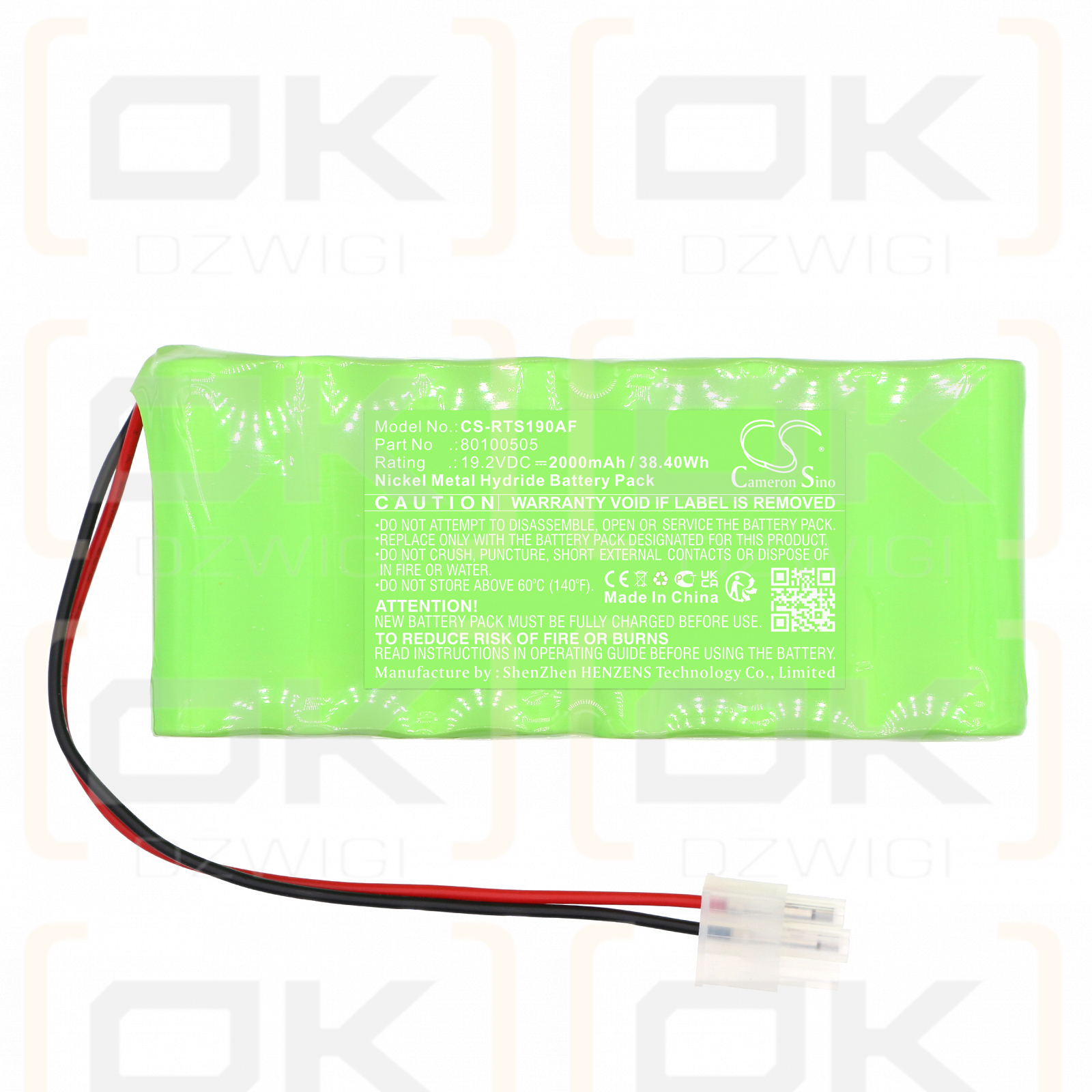 agtatec AG BAT 19 / 80100505 2000mAh Ni-MH 19.2V (Cameron Sino)