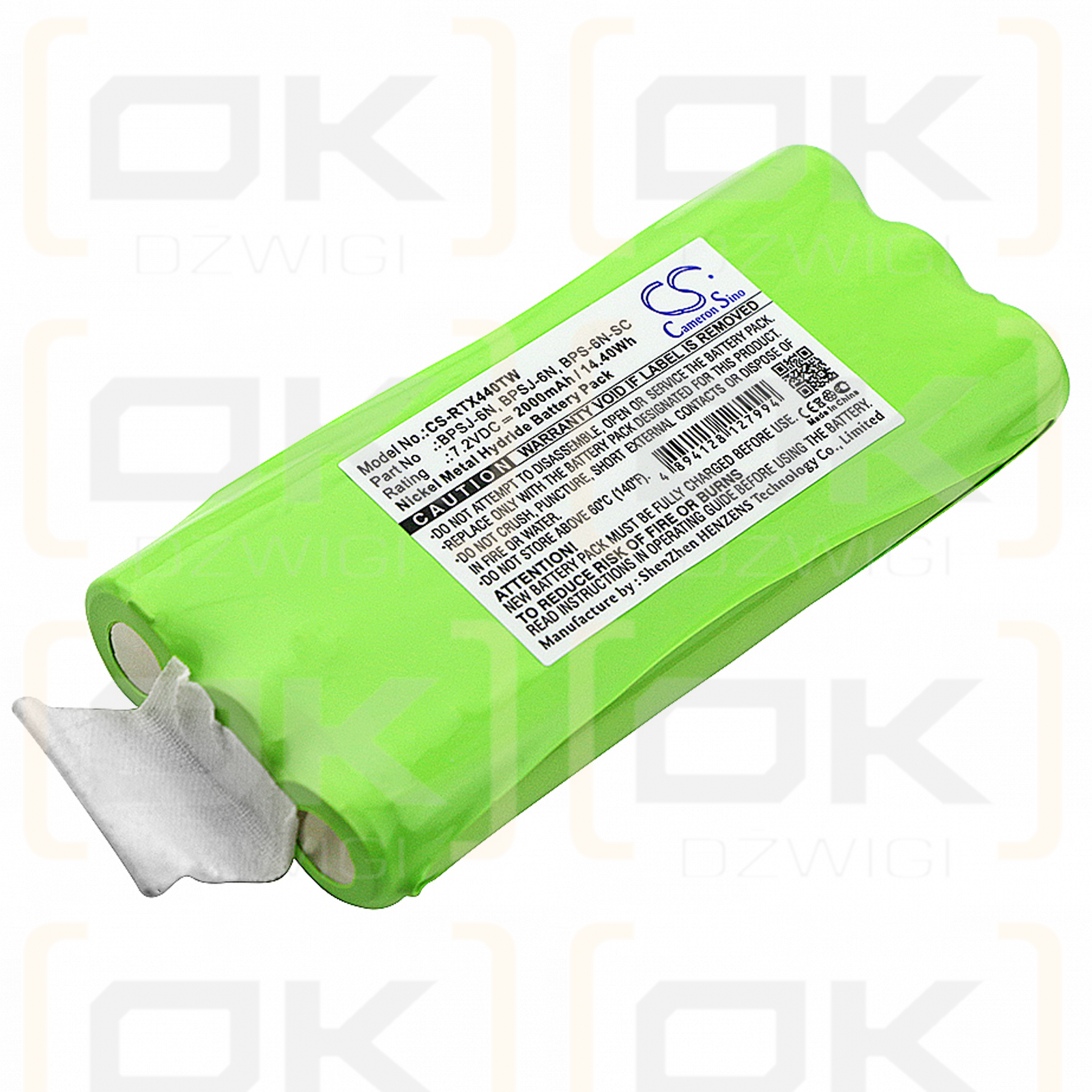 Ritron Patriot SST / BPSJ-6N 2000mAh Ni-MH 7.2V (Cameron Sino)