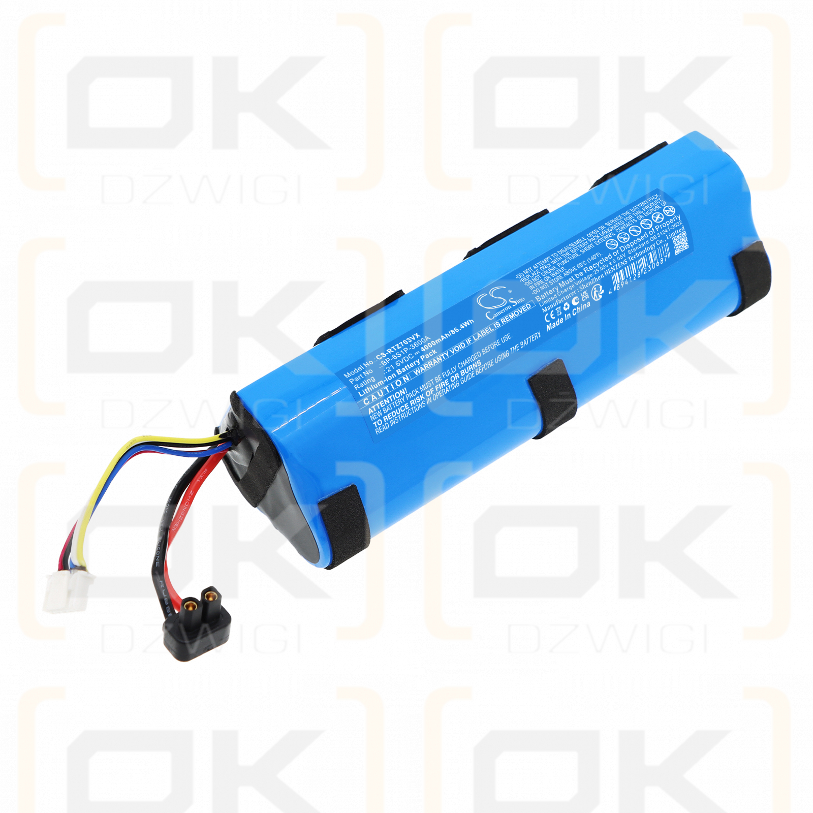 Bateria zamienna do Rowenta  X-Clean 10 /  BP-6S1P-3600A 4000 mAh Li-ion 21.6 V (Cameron Sino)