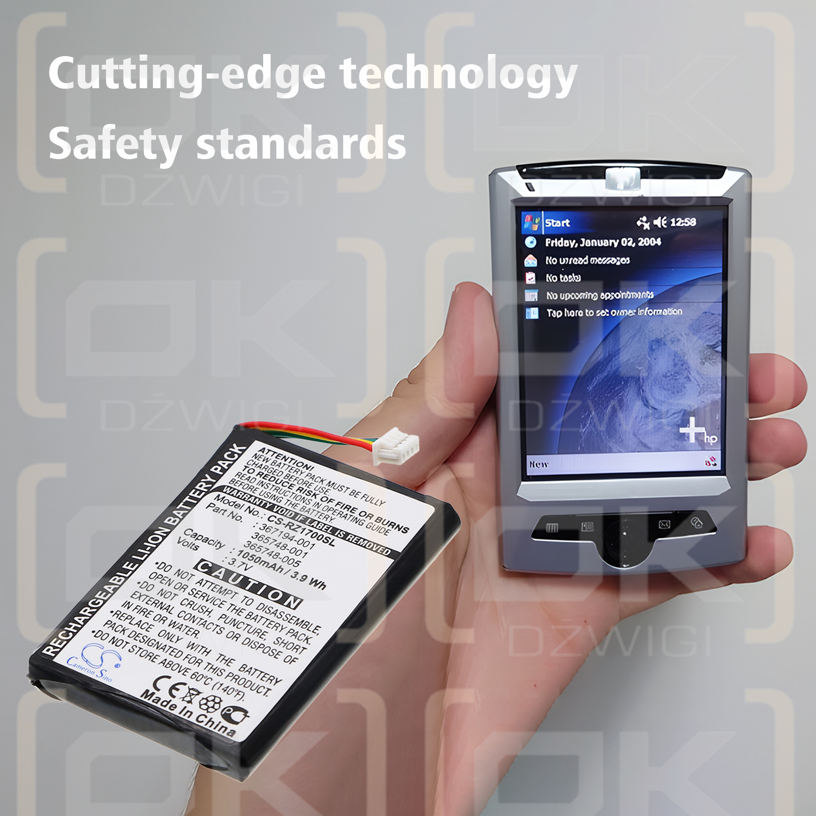 HP iPAQ RZ1717 / 367194-001, 1050 мАч, литий-ионный, 3,7 В (Cameron Sino)