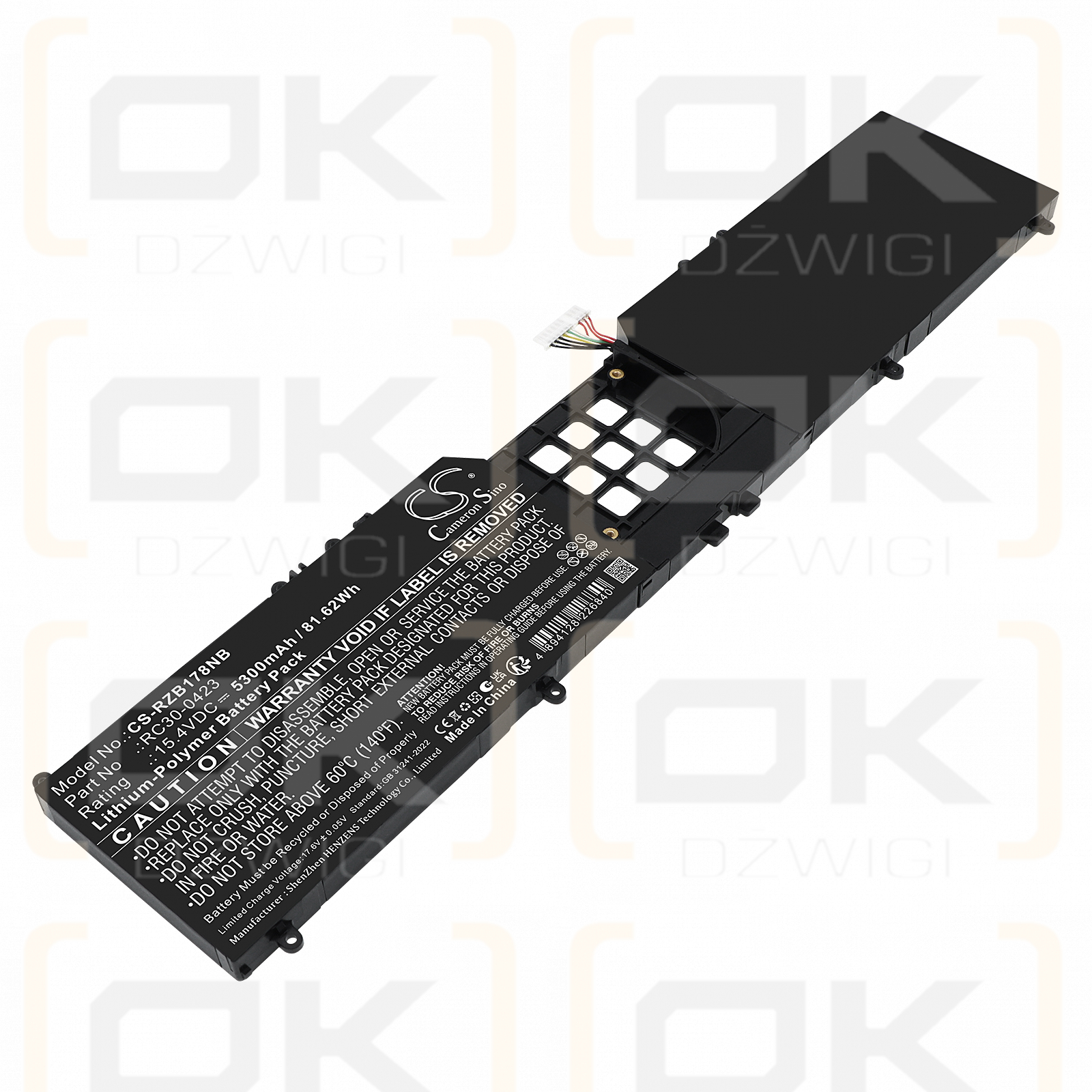 Replacement Battery for Razer Blade 17 RTX 3080 Ti / RC30-0423 5300 mAh Li-Polymer 15.4 V (Cameron Sino)