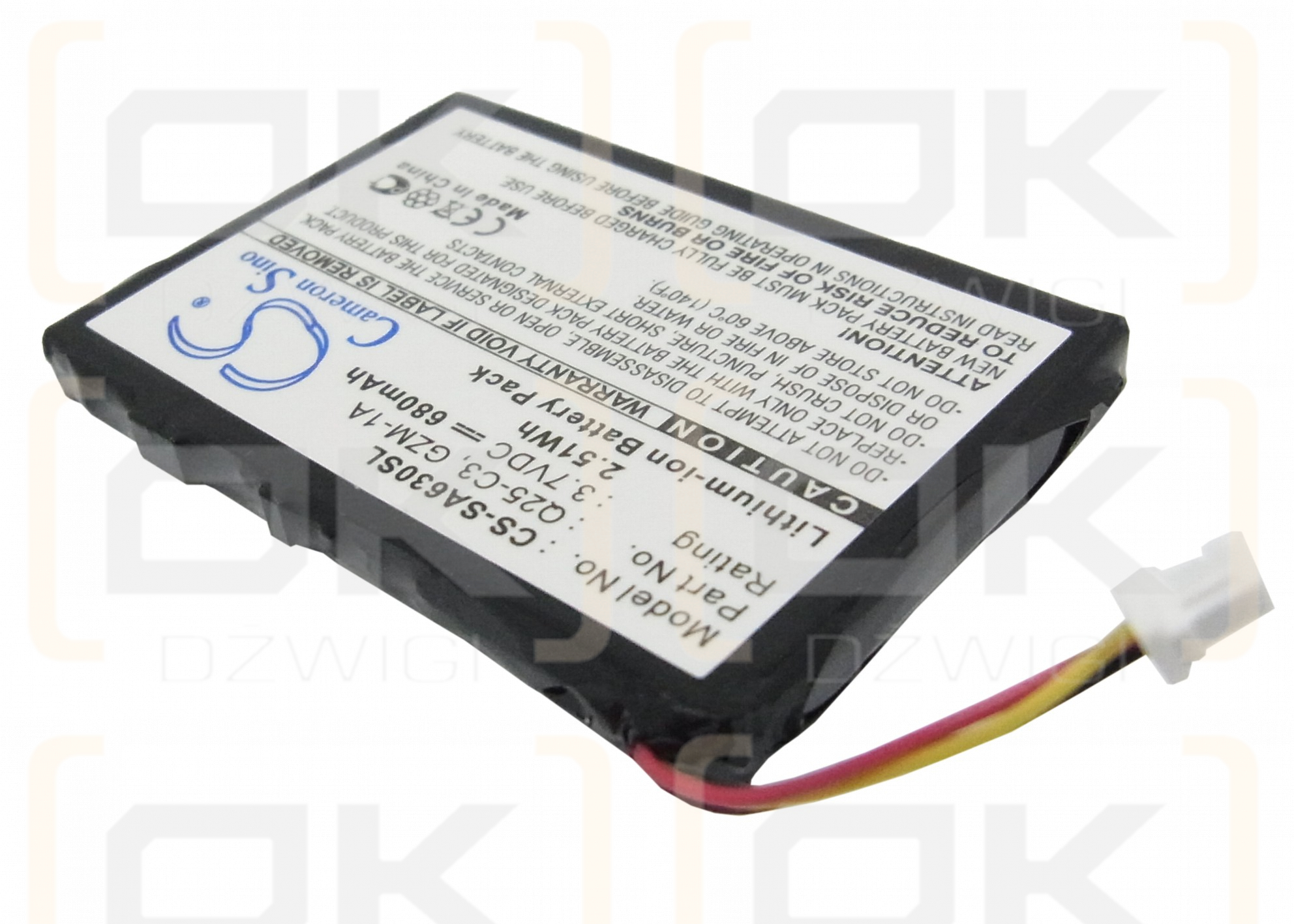 Philips GoGear HDD6330 30GB / Q25-C3 680mAh Li-ion 3.7V (Cameron Sino)