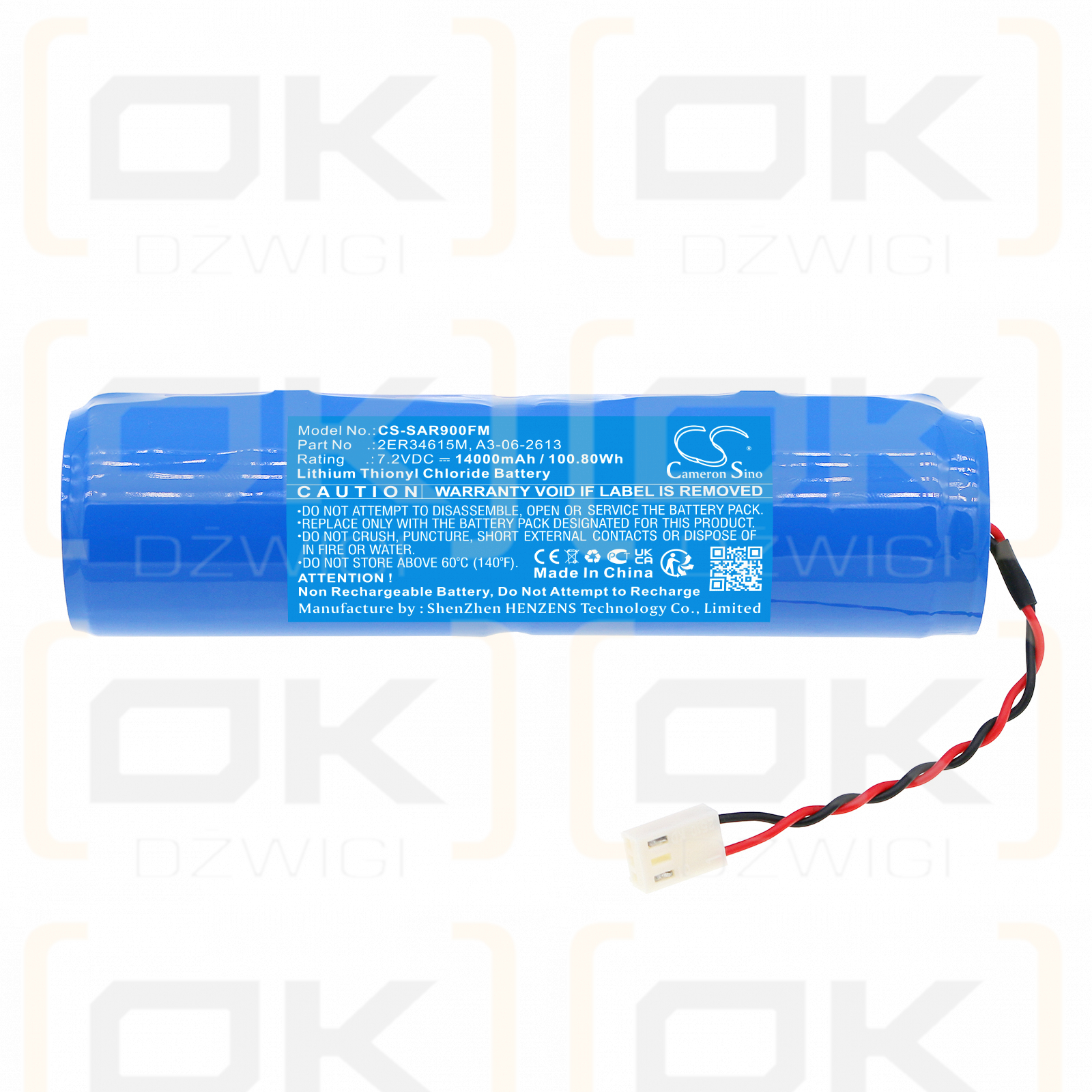 Radio Beacon PLB-350 / 2ER34615M 14000mAh Li-SOCl2 7.2V (Cameron Sino)