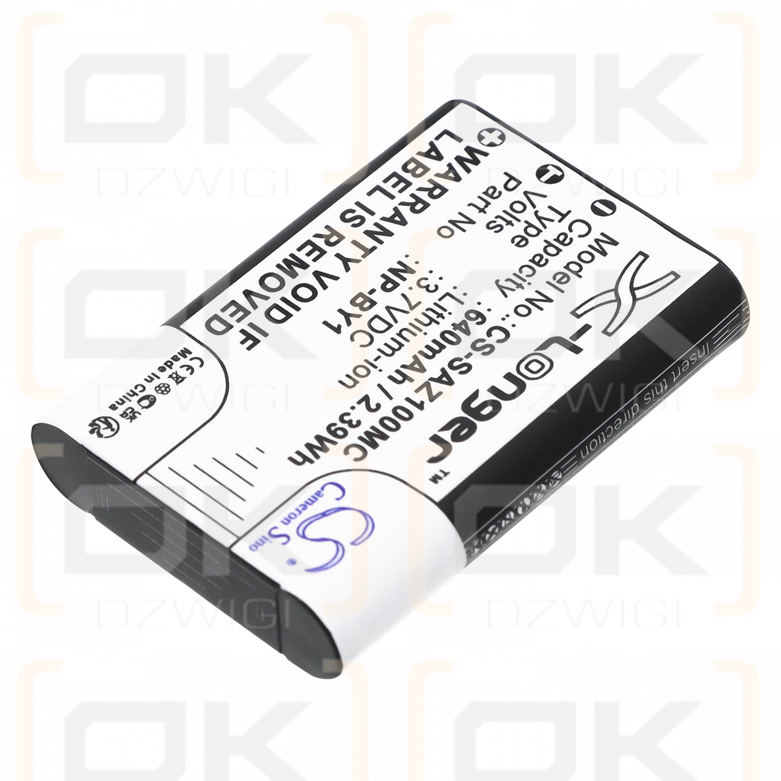 Sony 3.7VDC 640mAh battery; Li-ion - replacement for NP-BY1 (Cameron Sino)
