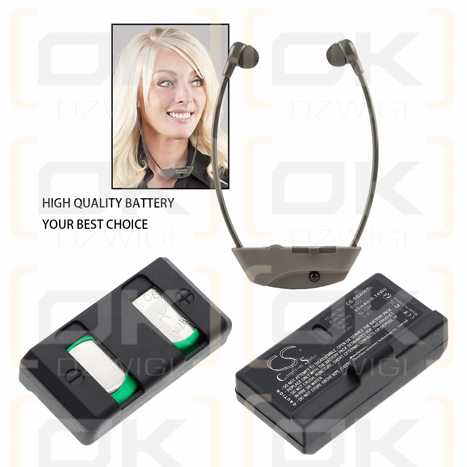 Sennheiser Set 180 / BA90 60 mAh Ni-MH 2,4 V (Cameron Sino)