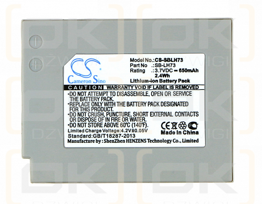 Samsung SDC-MS61S / SB-LH73 650 mAh Li-ion 3,7 V (Cameron Sino)