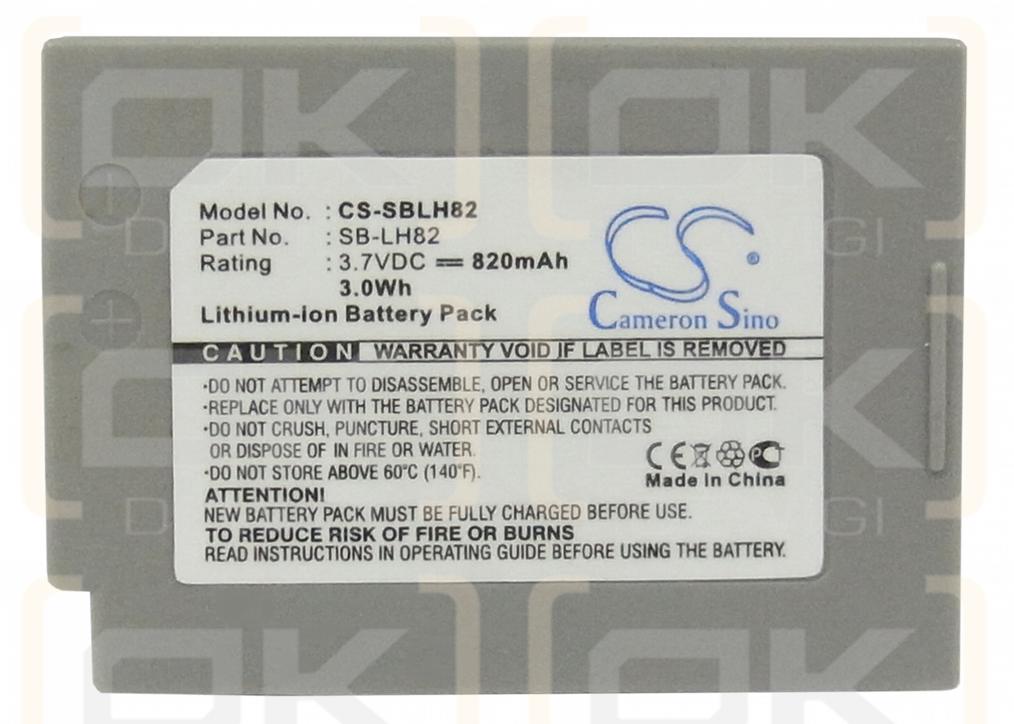 Samsung VP-MS15S / SB-LH82 820 mAh Li-ion 3,7 V (Cameron Sino)