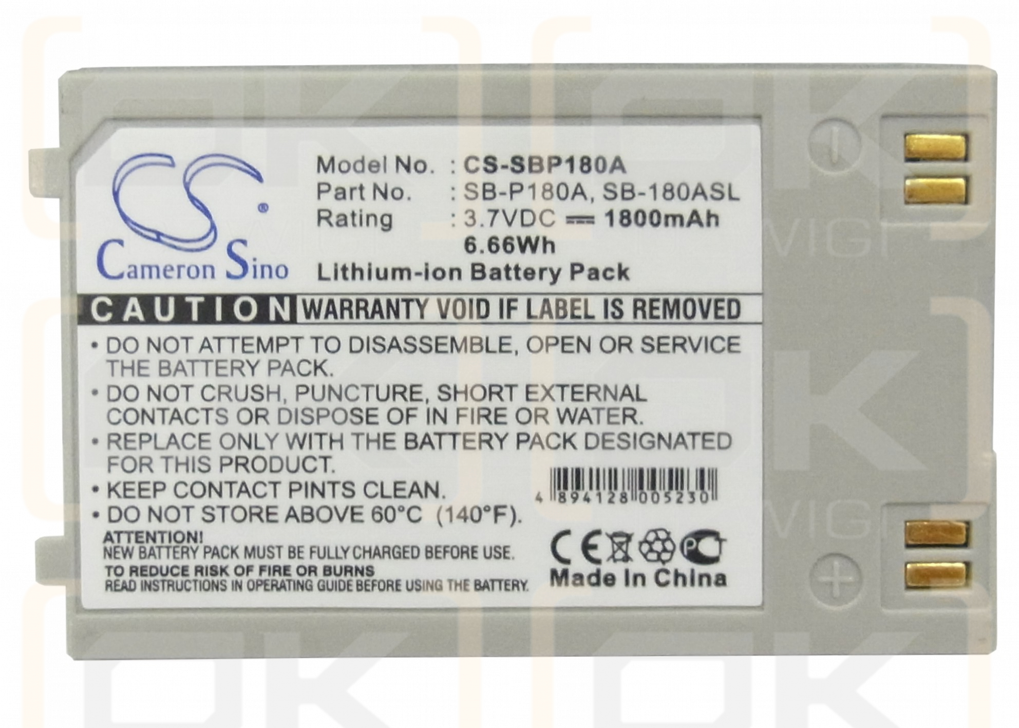 Samsung SC-MM10BL / SB-P180A 1800mAh Li-ion 3.7V (Cameron Sino)