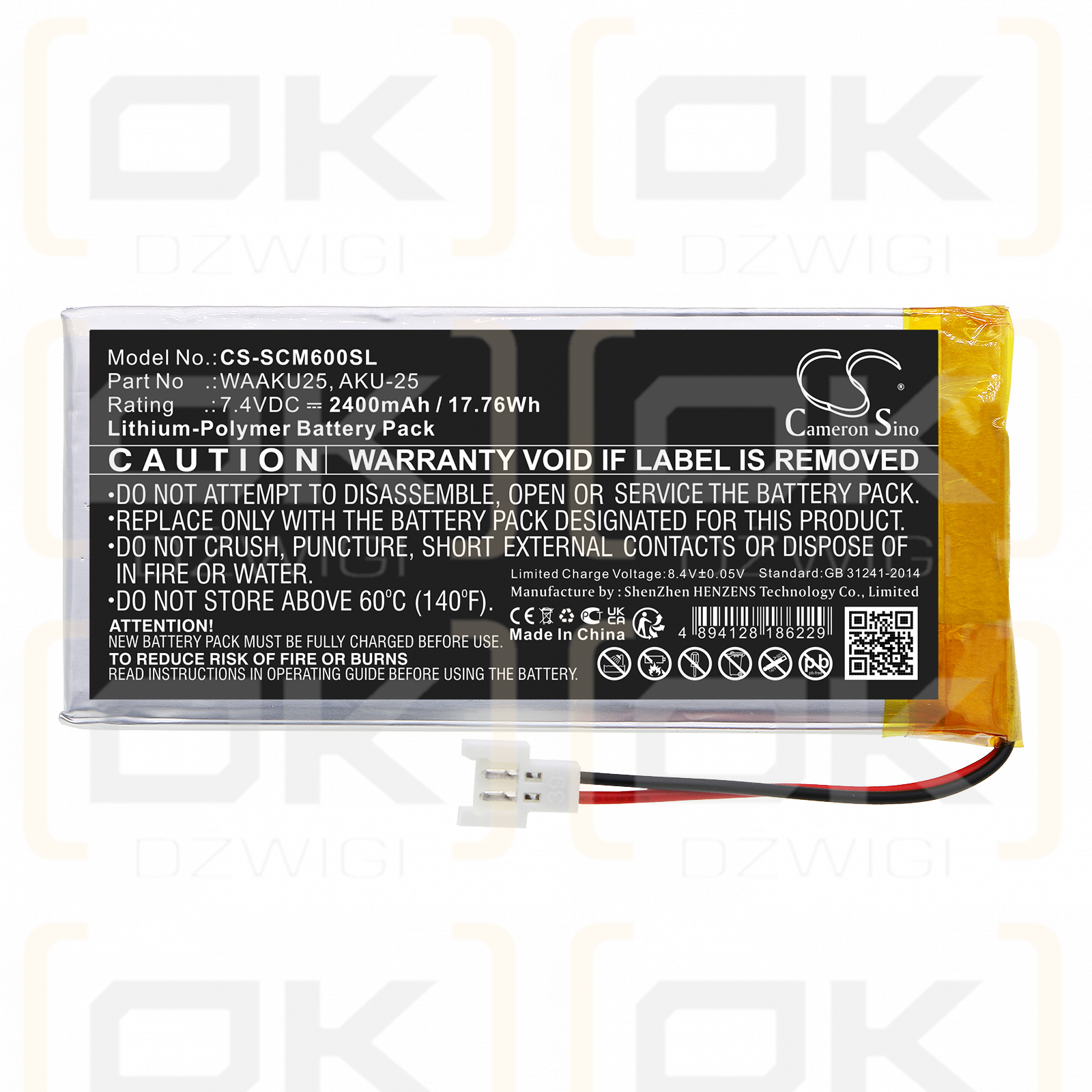 SONEL / WAAKU25 2400mAh Li-Polymer 7.4V (Cameron Sino)