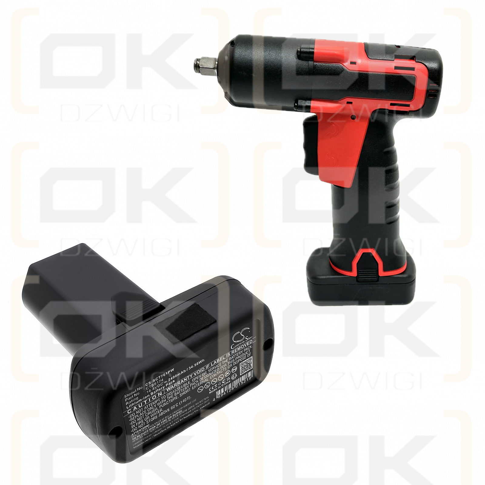 Snap-on CTRS761 / CTB8174 2400 mAh Li-Ion 14,4 V (Cameron Sino)