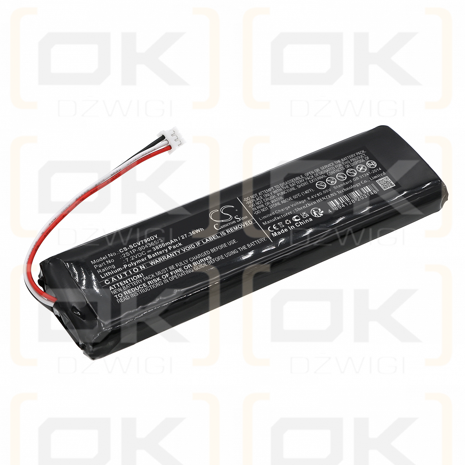 Sencor SPV-7903T / 2S1P-904365/3 3800 mAh Li-Polymer 7,2 V (Cameron Sino)