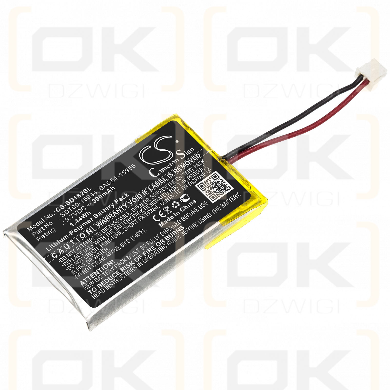 SportDog SD-3225 / SDT00-15944 390 mAh Li-Polymer 3,7 V (Cameron Sino)