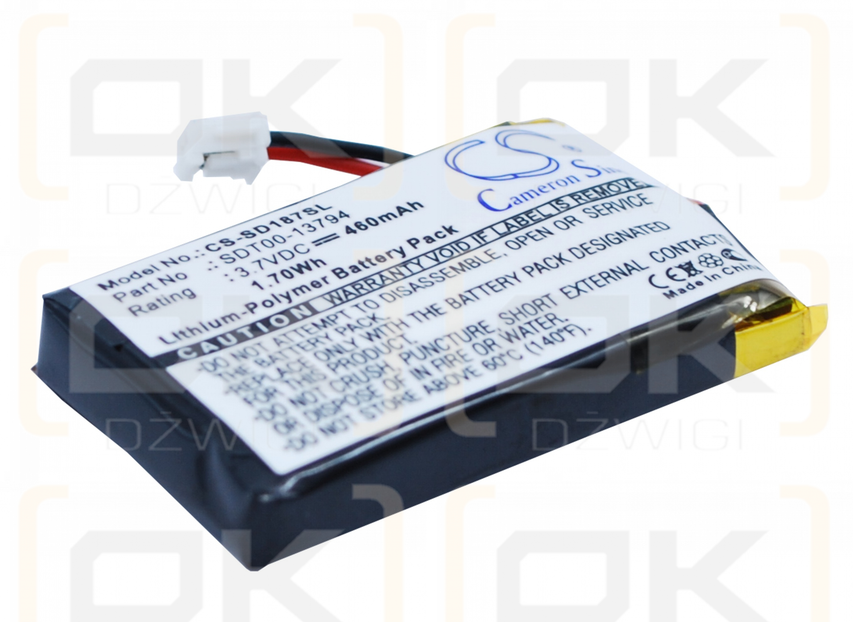 SportDOG SD-1875 / SDT00-13794 460 mAh Li-Polymer 3,7 V (Cameron Sino)