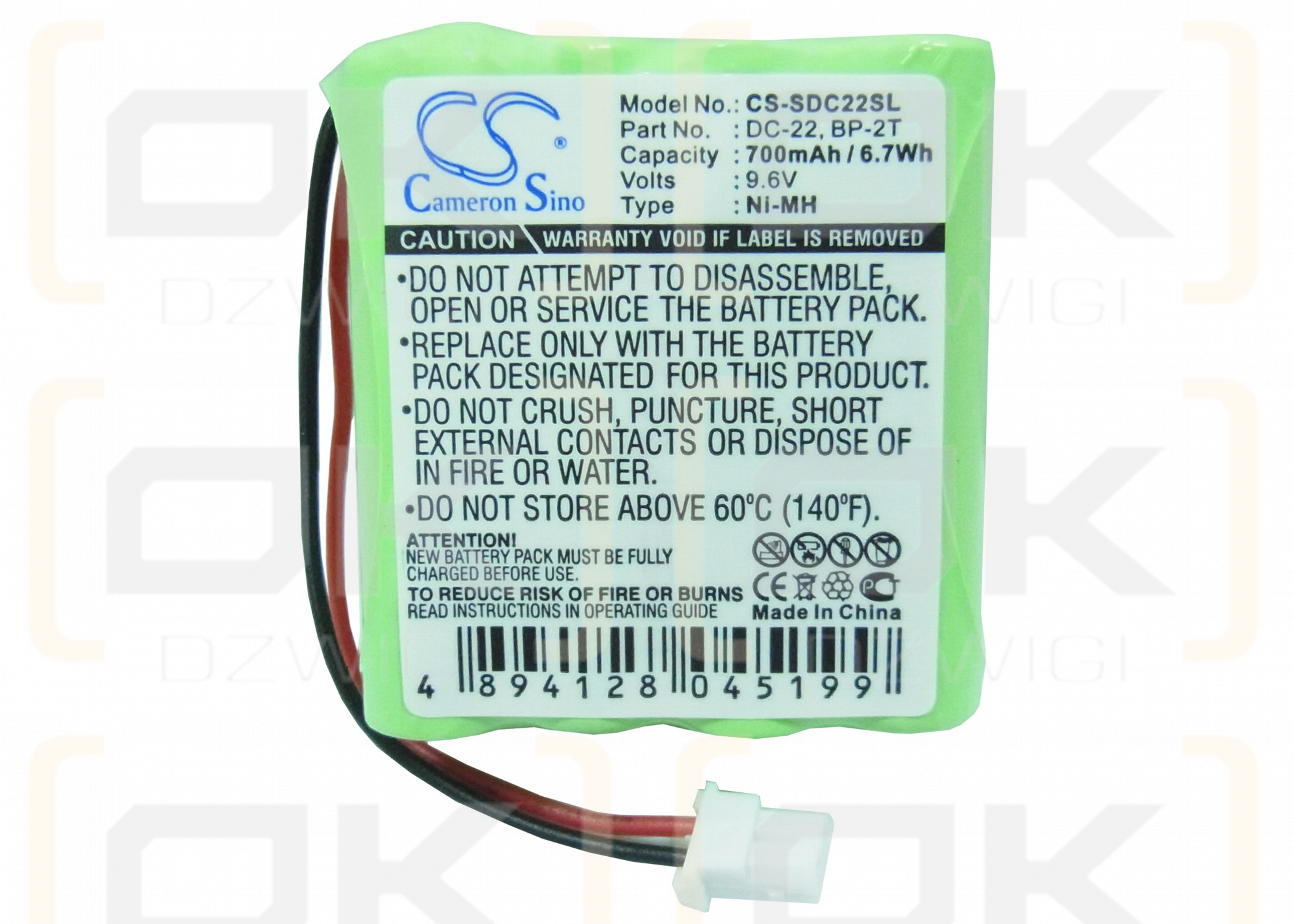 SportDog Sender 2002NCP / DC-22 700mAh Ni-MH 9,6V (Cameron Sino)