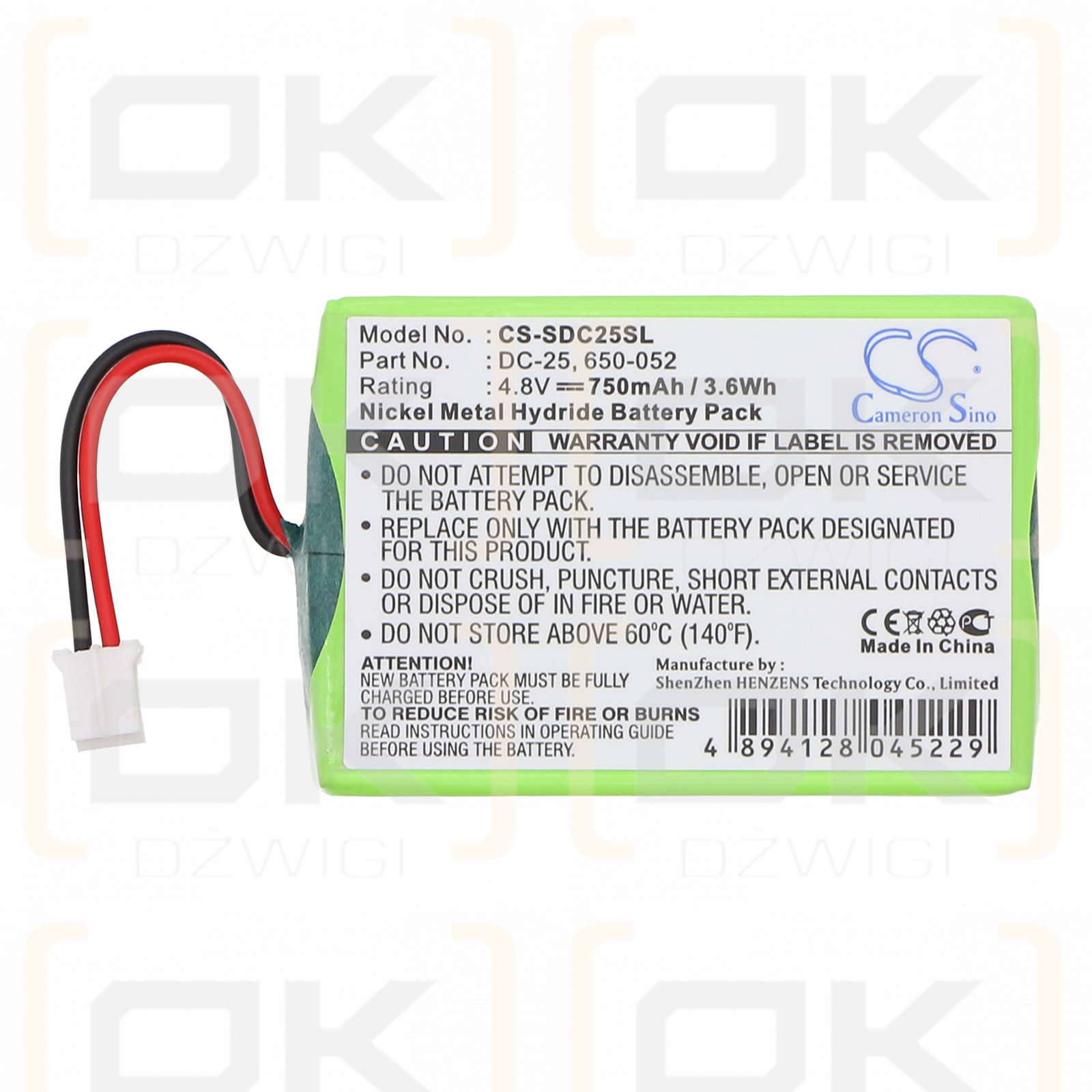 KINETIC MH750PF64HC / MH750PF64HC 750 мАч Ni-MH 4,8 В (Cameron Sino)