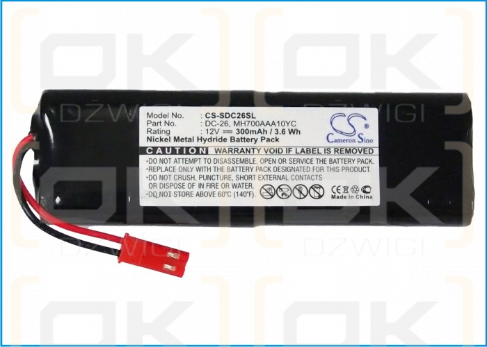 KINETIC MH700AAA10YC / MH700AAA10YC 300mAh Ni-MH 12.0V (Cameron Sino)