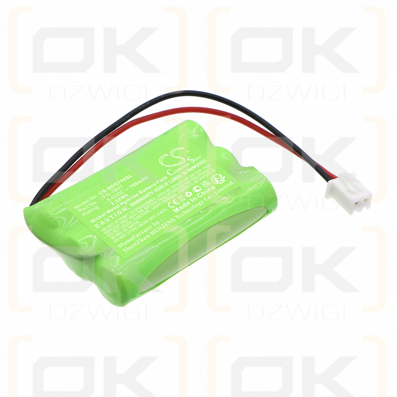 Shimpo FG-7000T / FG-7BAT 700mAh Ni-MH 3.6V (Cameron Sino)