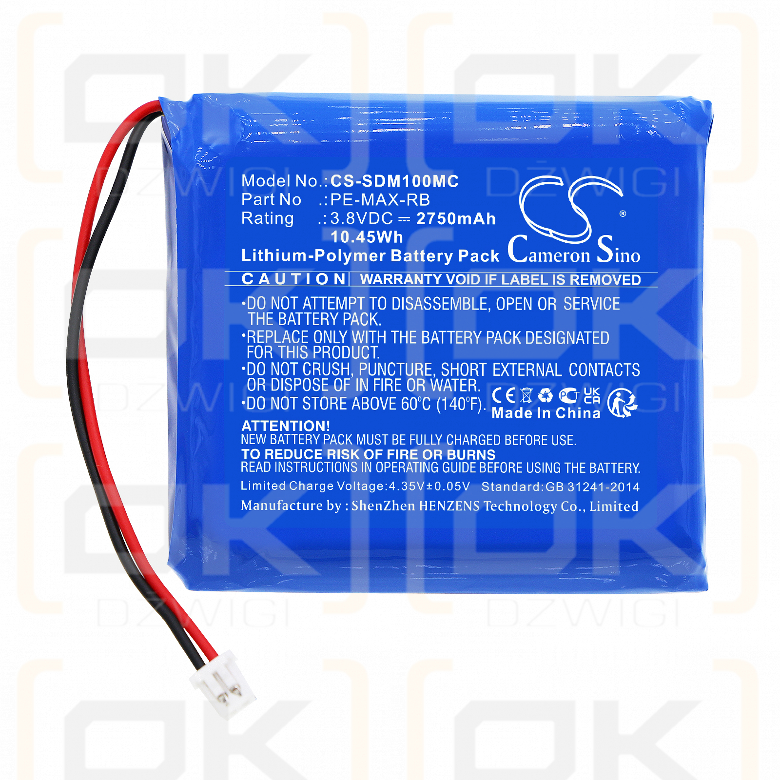 PatrolEyes PE-EDGE / PE-MAX-RB 2750mAh Li-Polímero 3.8V (Cameron Sino)