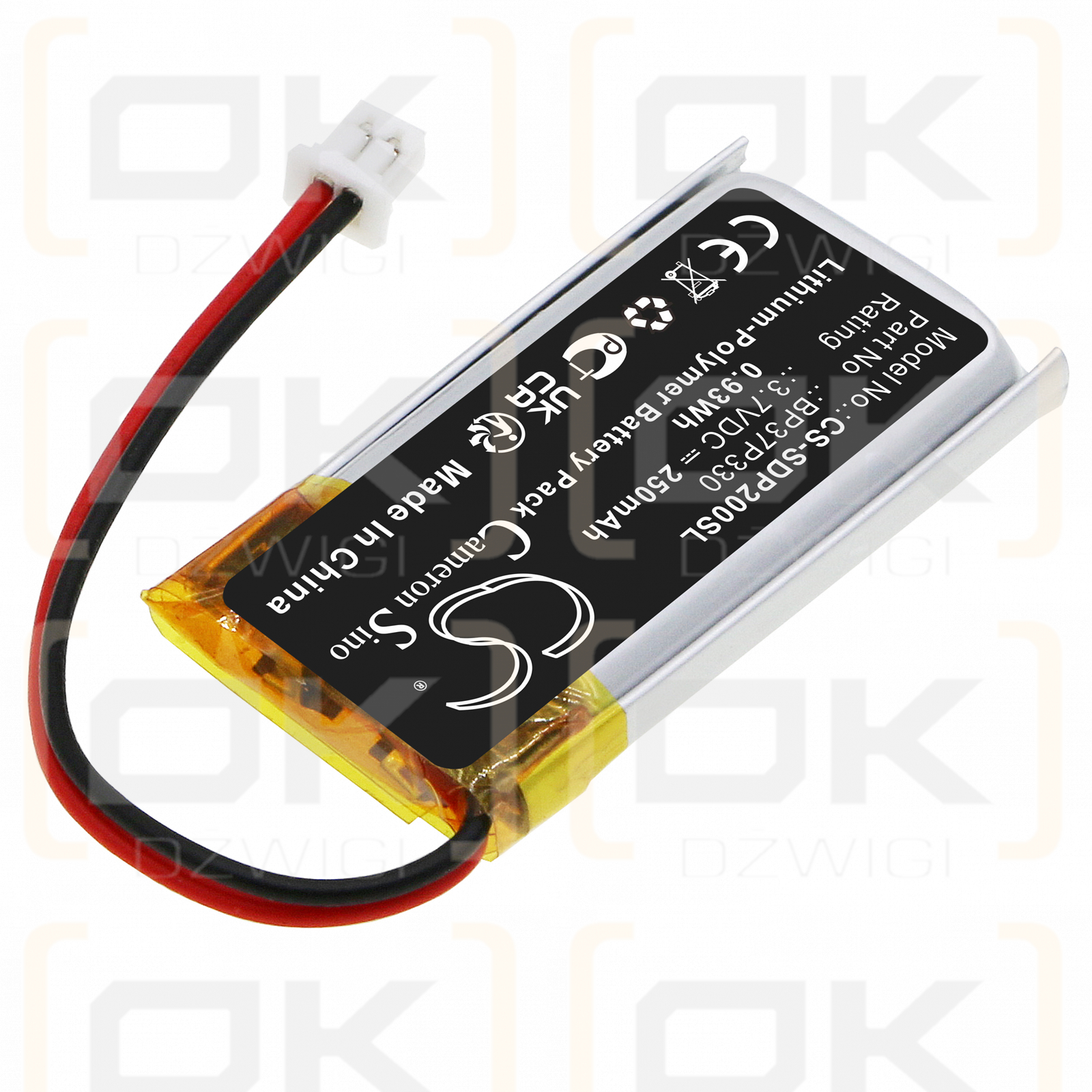 Dogtra 282C / BP37P330 250 mAh Li-Polymer 3,7 V (Cameron Sino)