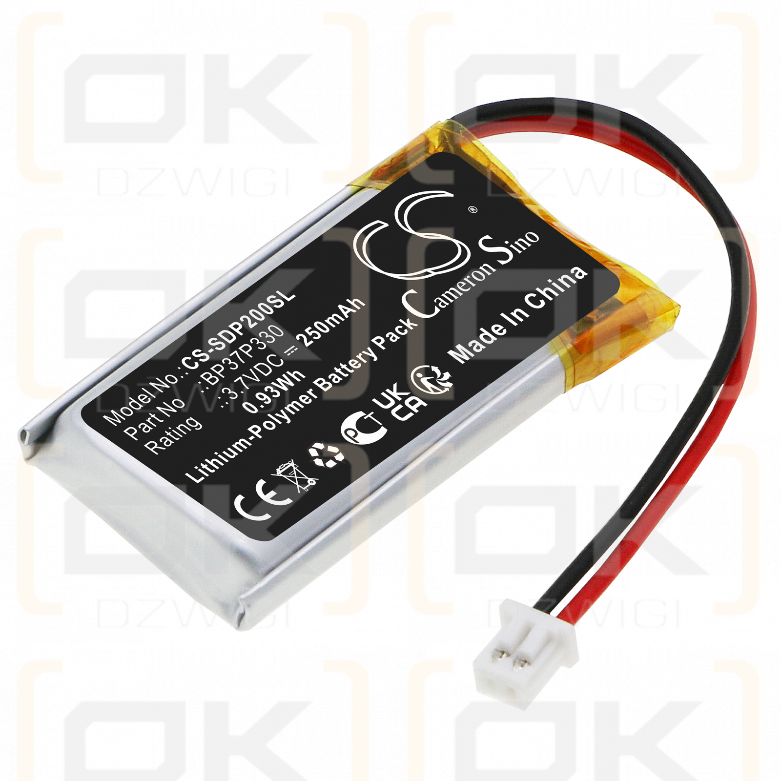 Dogtra 282C / BP37P330 250 mAh Li-Polymer 3,7 V (Cameron Sino)